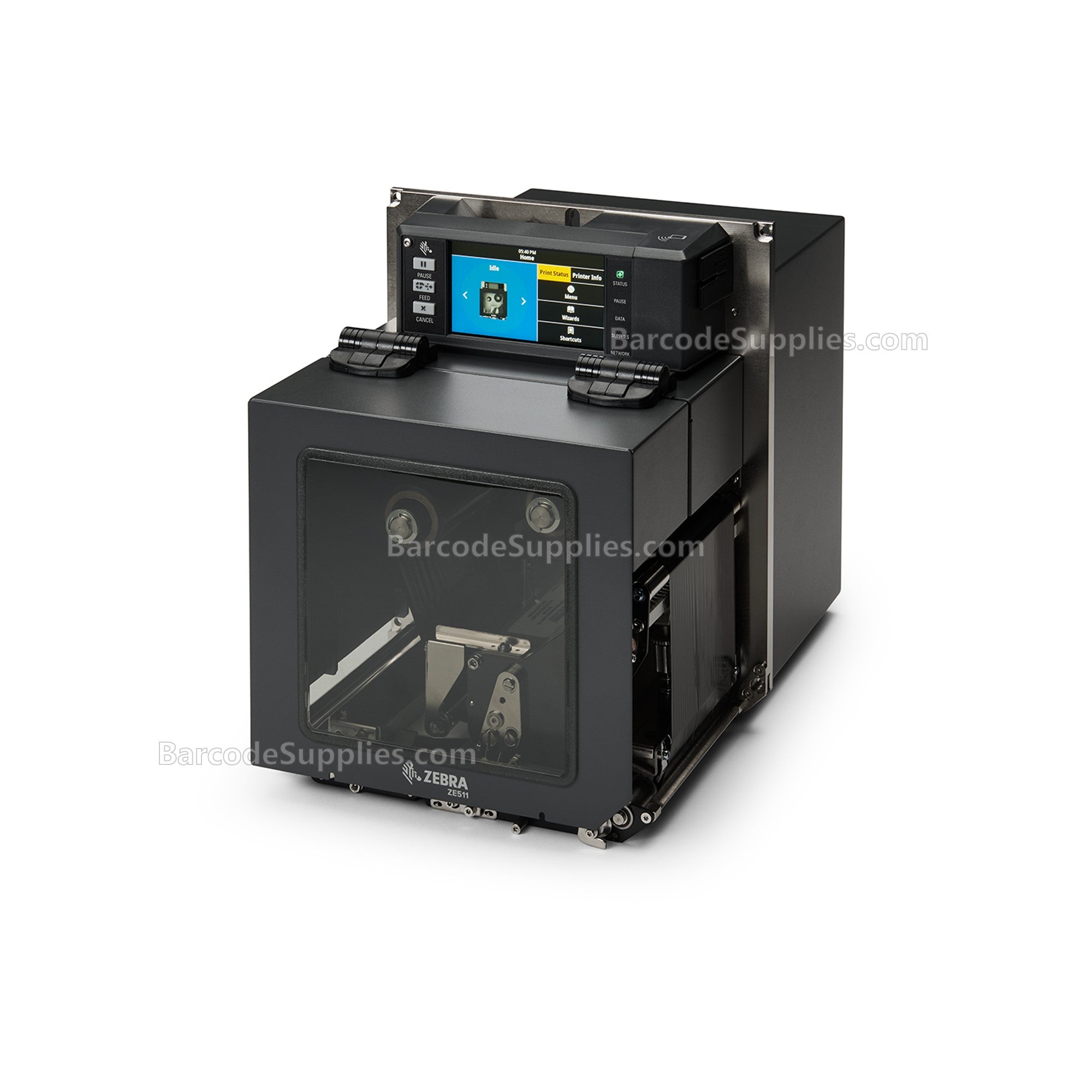 Zebra TT Printer ZE511; 4, 600 dpi, RH, US Cord, USB, Serial, Ethernet, Bluetooth 4.1, Dual USB Host, Color Touch, ZPL