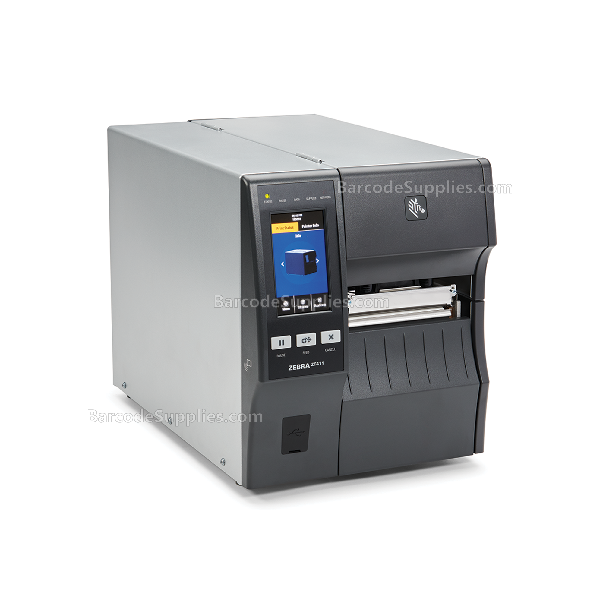 Zebra TT Printer ZT411; 4, 300 dpi, US Cord, Serial, USB, 10/100 Ethernet, Bluetooth 4.1/MFi, USB Host, RFID UHF Encoder: US & Canada, EZPL