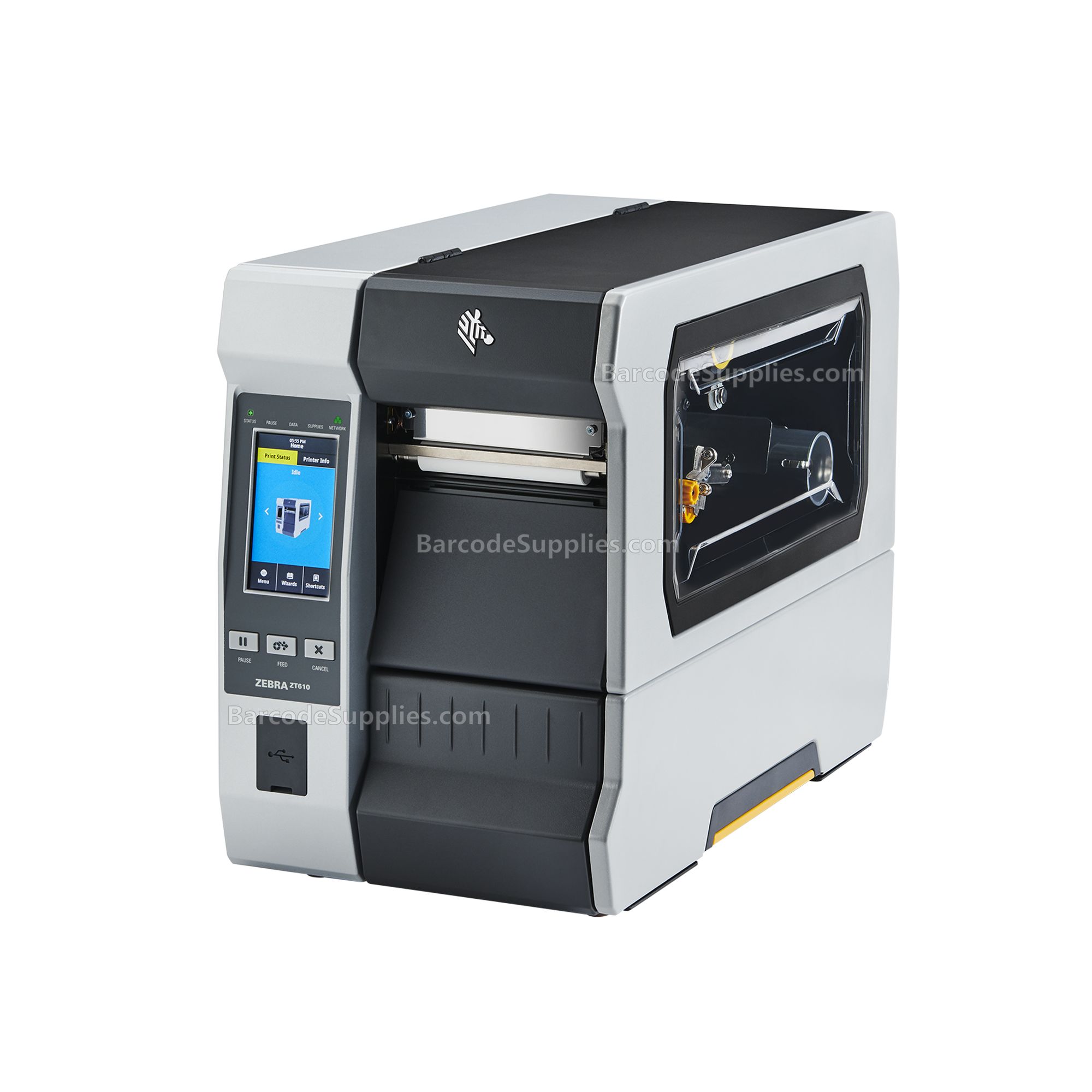 Zebra TT Printer ZT610; 4, 203 dpi, US Cord, Serial, USB, Gigabit Ethernet, Bluetooth 4.1, USB Host, Tear, Color Touch, ZPL
