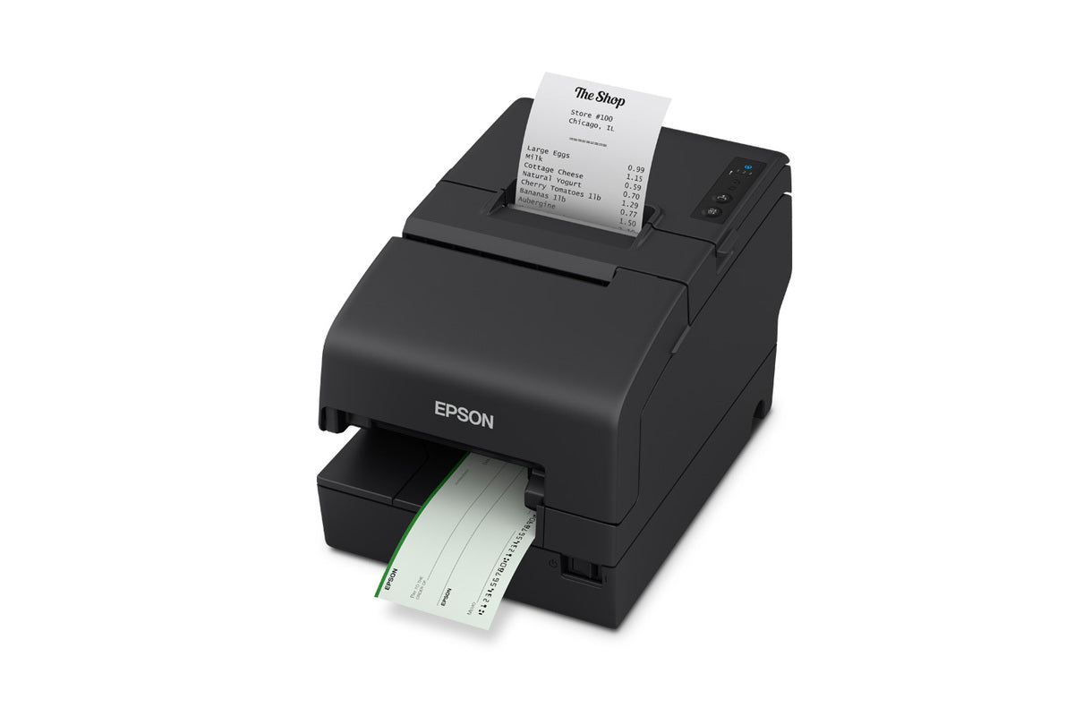 Epson TM-H6000VI Multifunction POS Receipt Printer with MICR Check Processing — USB, Ethernet, Serial — C31CL25032