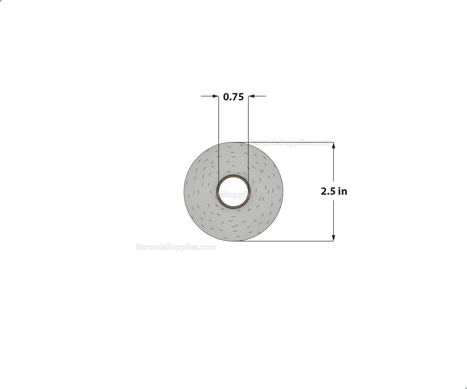 2 x 1.25 Direct Thermal White Labels With Acrylic Adhesive - Perforated - 460 Labels Per Roll - Carton Of 36 Rolls - 16560 Labels Total - MPN: RD-2-125-460-075