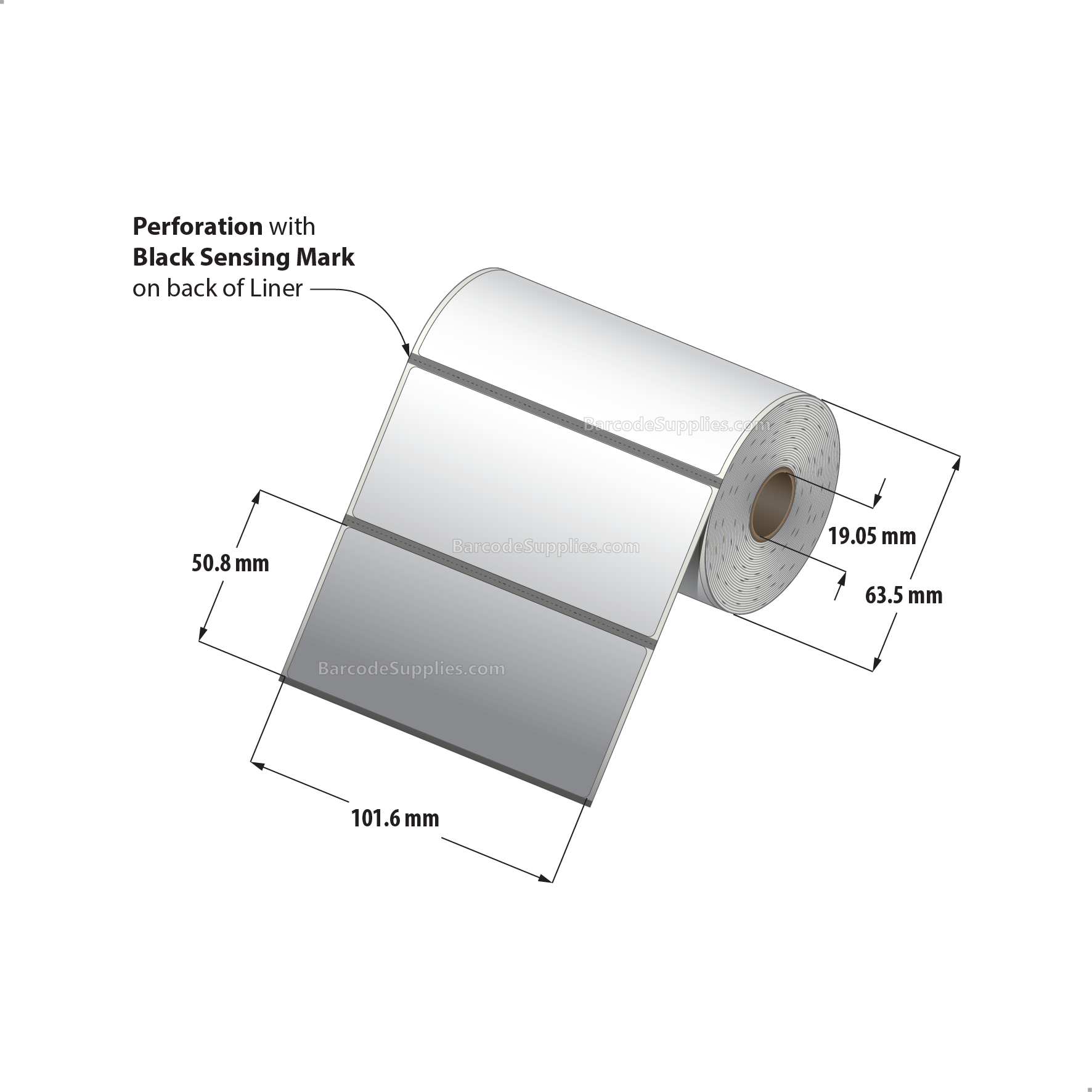 4 x 2 Direct Thermal White Labels With Acrylic Adhesive - Perforated - 300 Labels Per Roll - Carton Of 36 Rolls - 10800 Labels Total - MPN: RD-4-2-300-075