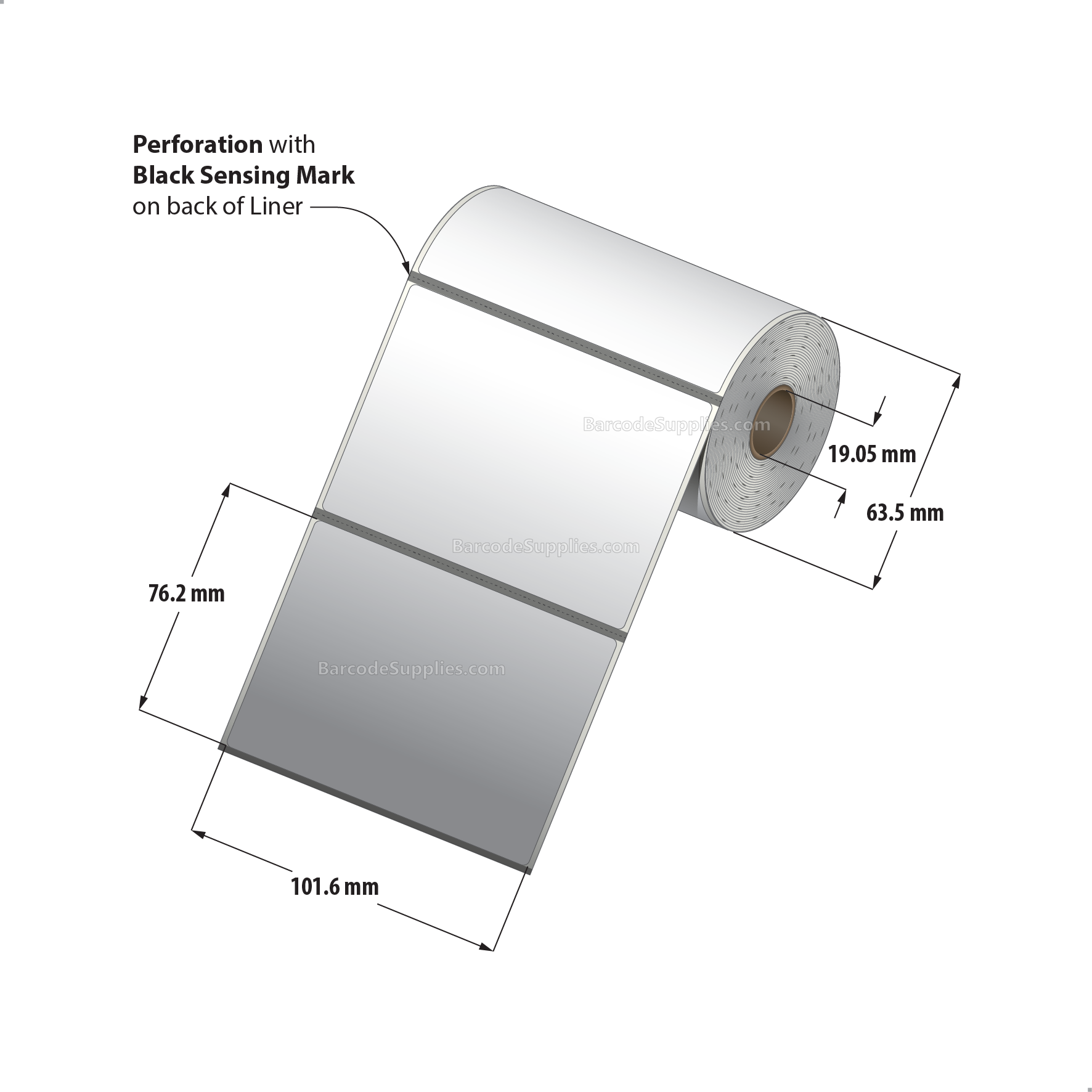 4 x 3 Direct Thermal White Labels With Acrylic Adhesive - Perforated - 200 Labels Per Roll - Carton Of 36 Rolls - 7200 Labels Total - MPN: RD-4-3-200-075