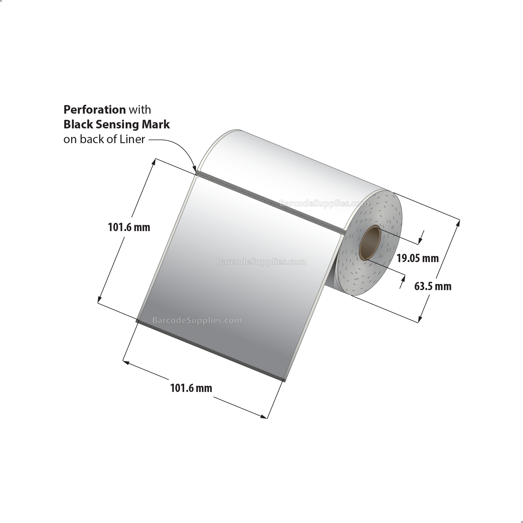 4 x 4 Direct Thermal White Labels With Acrylic Adhesive - Perforated - 160 Labels Per Roll - Carton Of 36 Rolls - 5760 Labels Total - MPN: RD-4-4-160-075