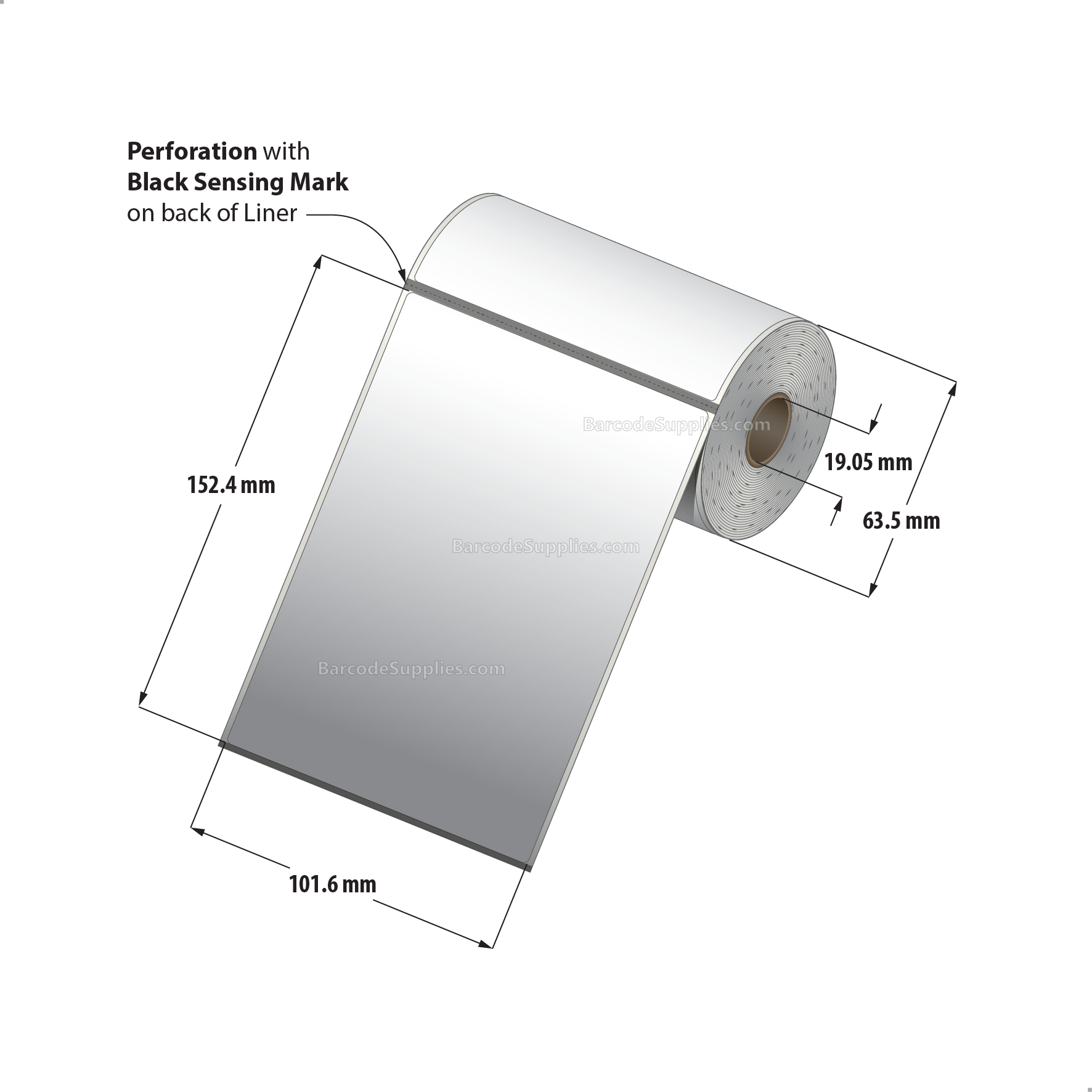 4 x 6 Direct Thermal White Labels With Acrylic Adhesive - Perforated - 105 Labels Per Roll - Carton Of 36 Rolls - 3780 Labels Total - MPN: RD-4-6-105-075