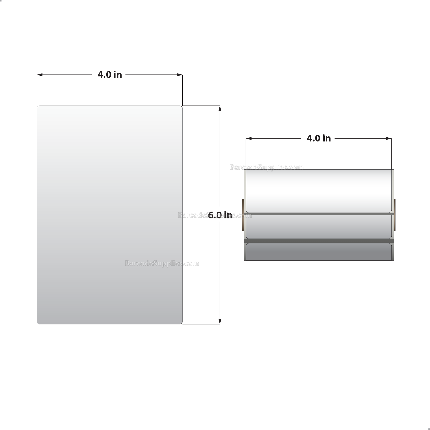 4 x 6 Direct Thermal White Labels With Acrylic Adhesive - Perforated - 105 Labels Per Roll - Carton Of 36 Rolls - 3780 Labels Total - MPN: RD-4-6-105-075