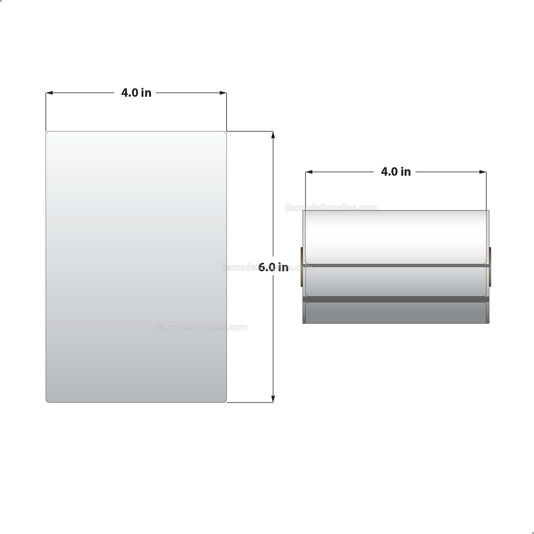4 x 6 Direct Thermal White Labels With Rubber Adhesive - Perforated - 105 Labels Per Roll - Carton Of 36 Rolls - 3780 Labels Total - MPN: QLD400600-P