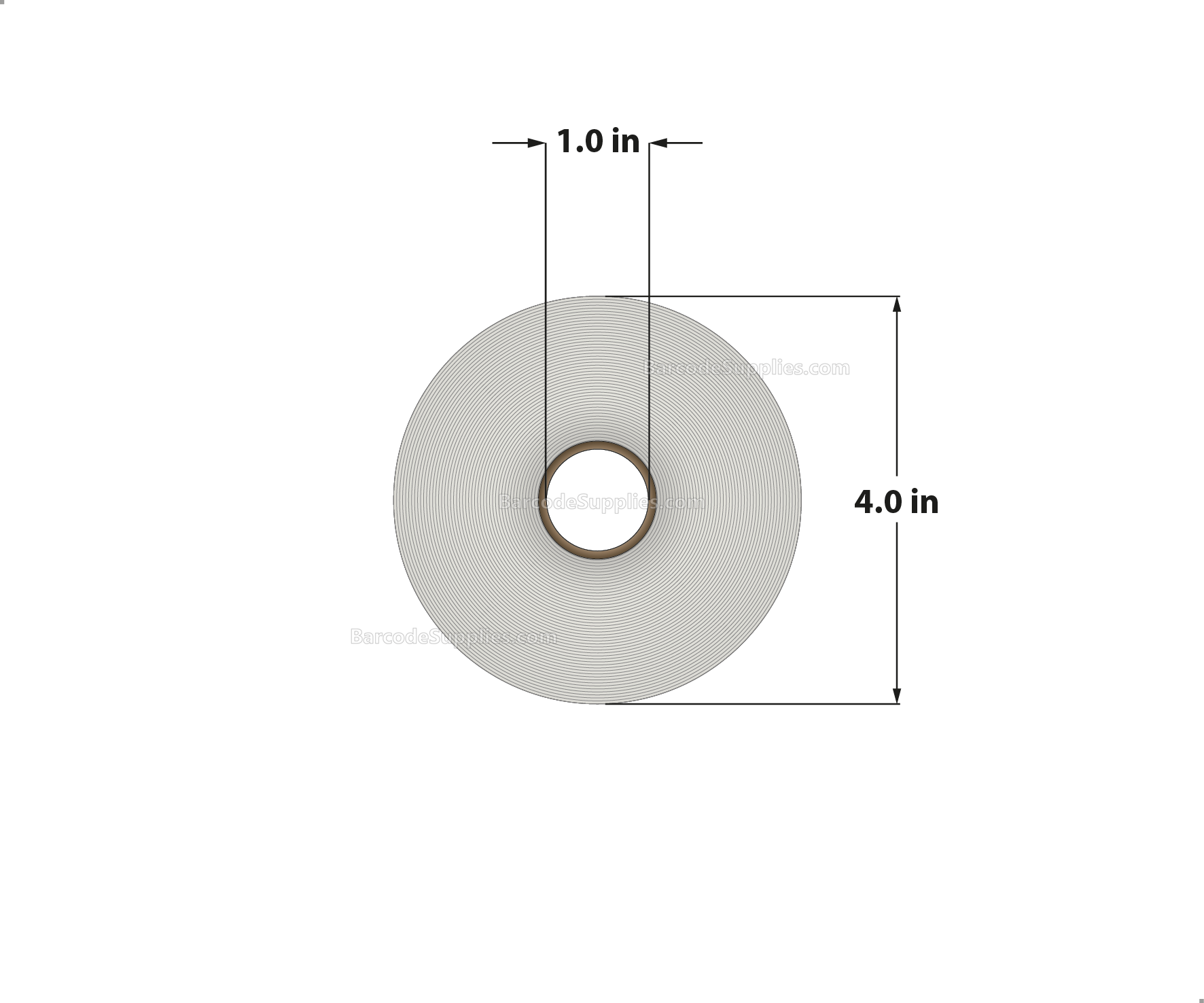 1 x 1 Thermal Transfer White Labels With Permanent Acrylic Adhesive - Perforated - 1310 Labels Per Roll - Carton Of 4 Rolls - 5240 Labels Total - MPN: TH151-14PTT