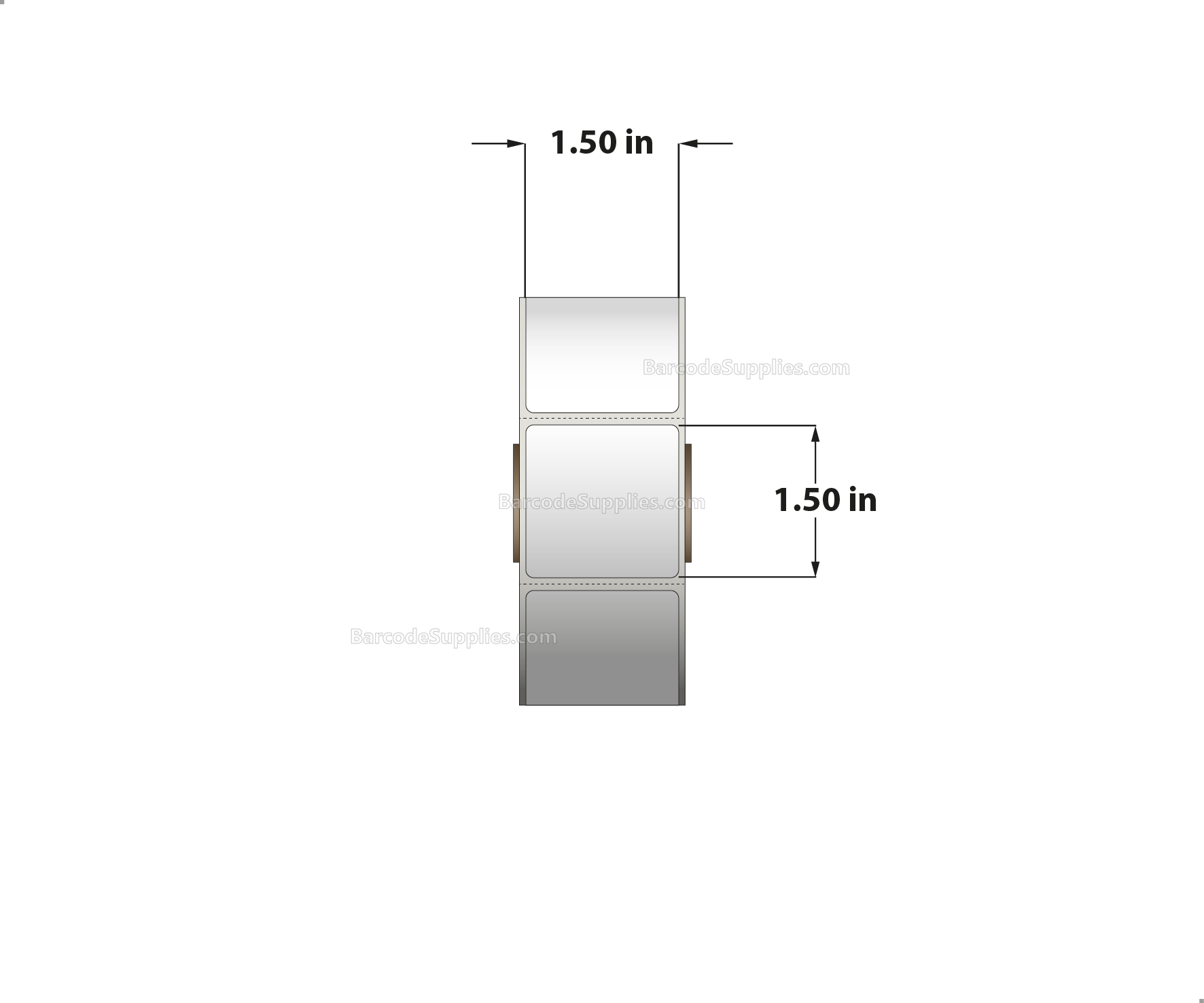 1.5 x 1.5 Direct Thermal White Labels With Acrylic Adhesive - Perforated - 960 Labels Per Roll - Carton Of 12 Rolls - 11520 Labels Total - MPN: RD-15-15-960-1