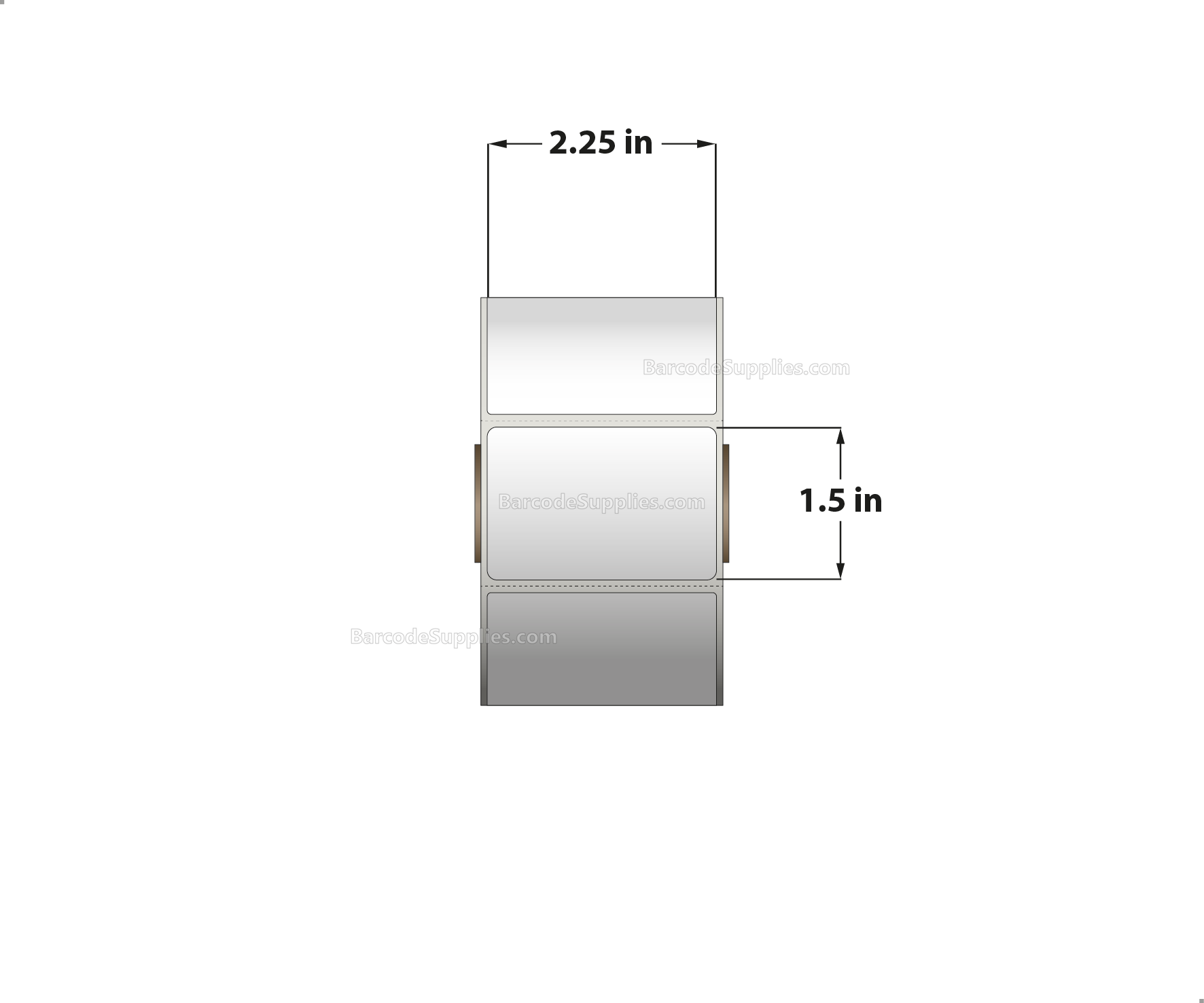2.25 x 1.5 Direct Thermal White Labels With Rubber Adhesive - Perforated - 960 Labels Per Roll - Carton Of 12 Rolls - 11520 Labels Total - MPN: RDT4-225150-1P