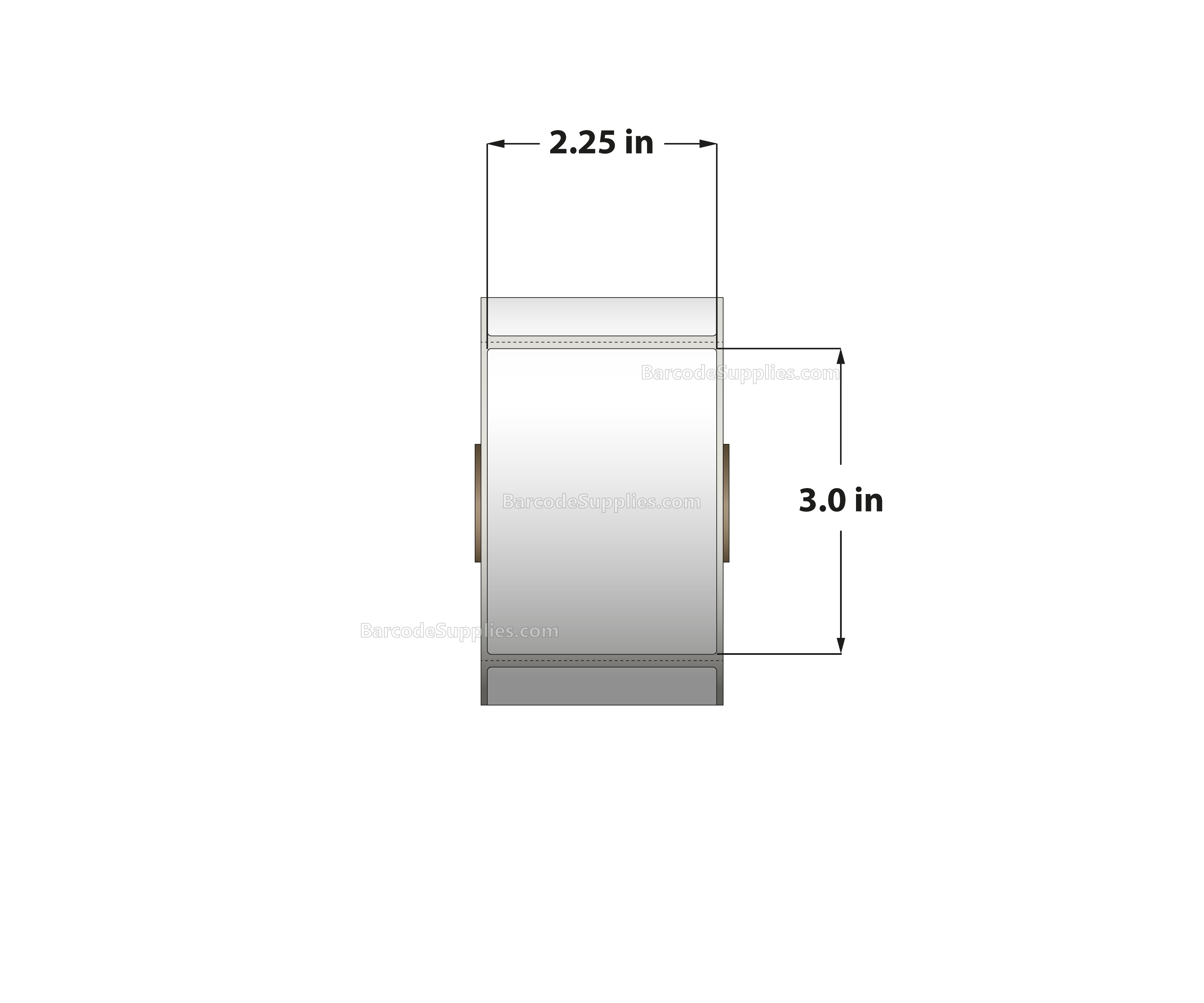 2.25 x 3 Direct Thermal White Labels With Acrylic Adhesive - Perforated - 500 Labels Per Roll - Carton Of 12 Rolls - 6000 Labels Total - MPN: RD-225-3-500-1 - BarcodeSource, Inc.