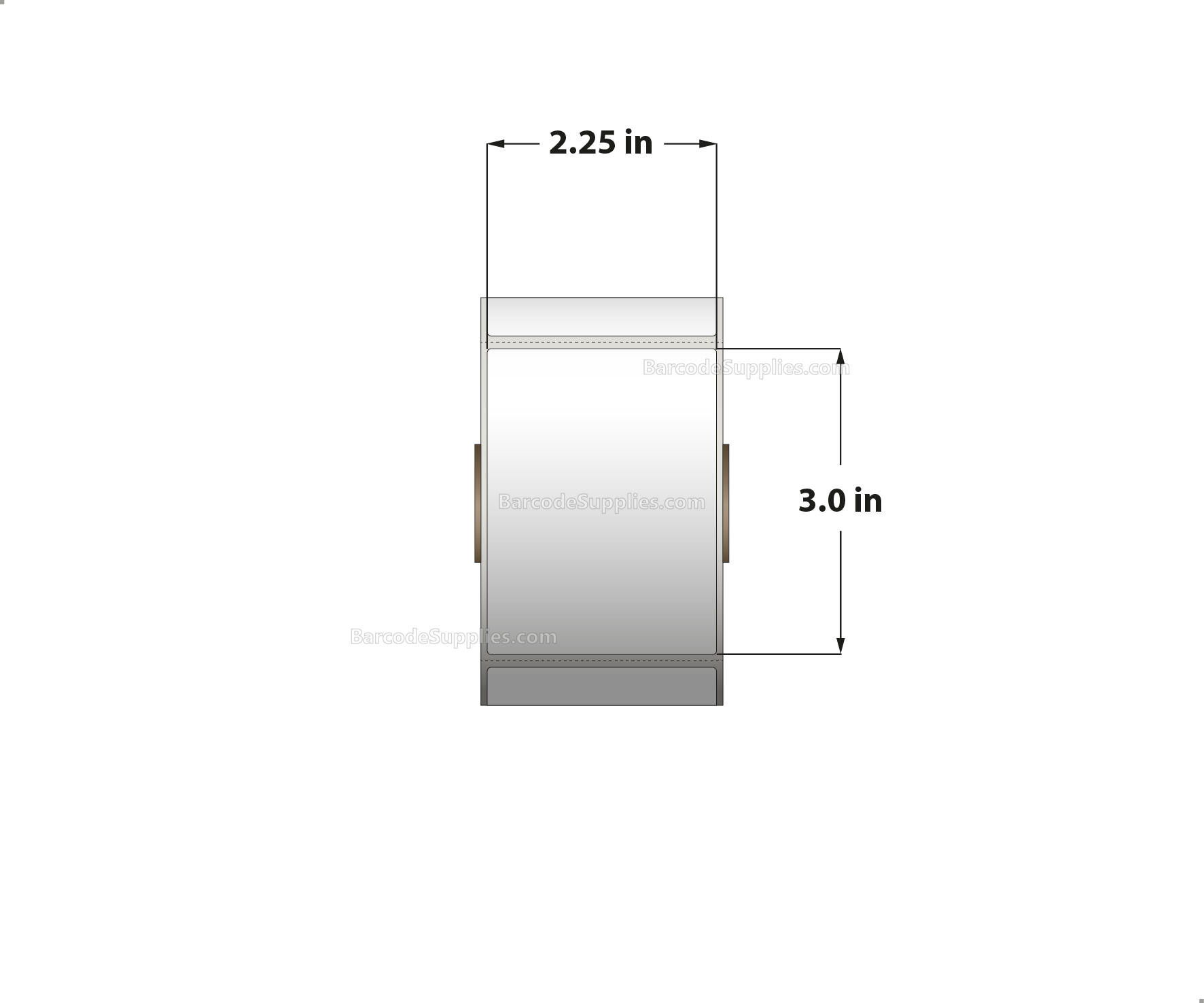 2.25 x 3 Direct Thermal White Labels With Rubber Adhesive - Perforated - 500 Labels Per Roll - Carton Of 12 Rolls - 6000 Labels Total - MPN: RDT4-225300-1P