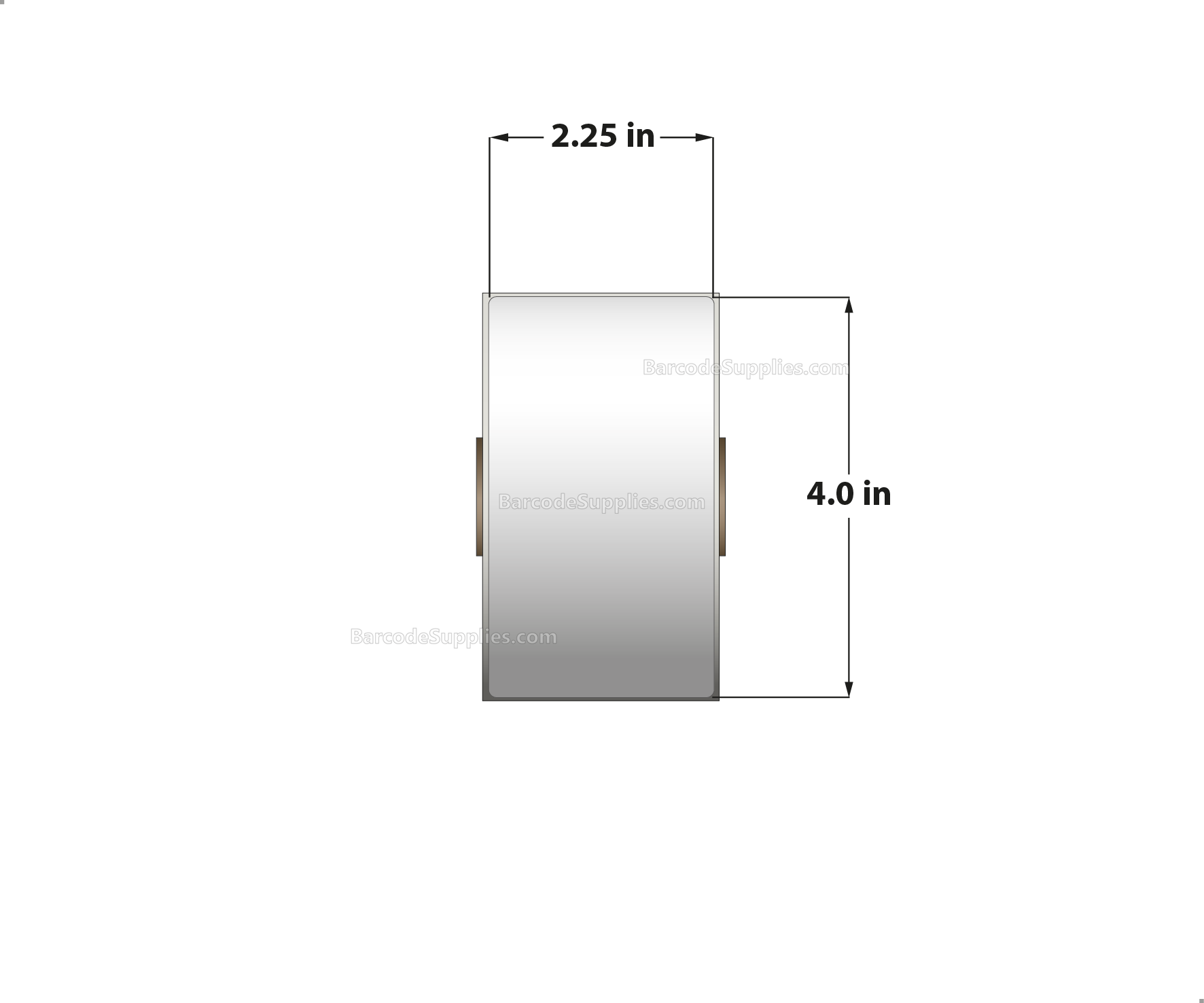 2.25 x 4 Thermal Transfer White Labels With Rubber Adhesive - Perforated - 380 Labels Per Roll - Carton Of 12 Rolls - 4560 Labels Total - MPN: RTT4-225400-1P