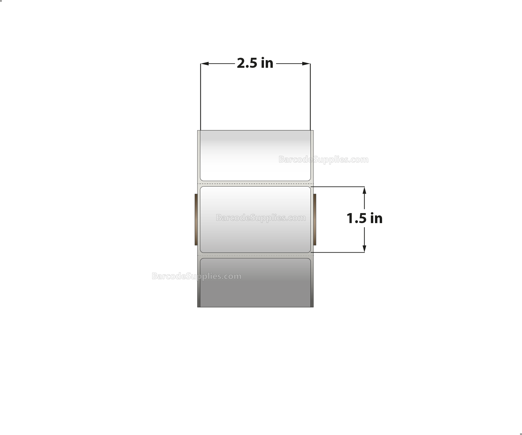 2.5 x 1.5 Direct Thermal White Labels With Acrylic Adhesive - Perforated - 960 Labels Per Roll - Carton Of 12 Rolls - 11520 Labels Total - MPN: RD-25-15-960-1