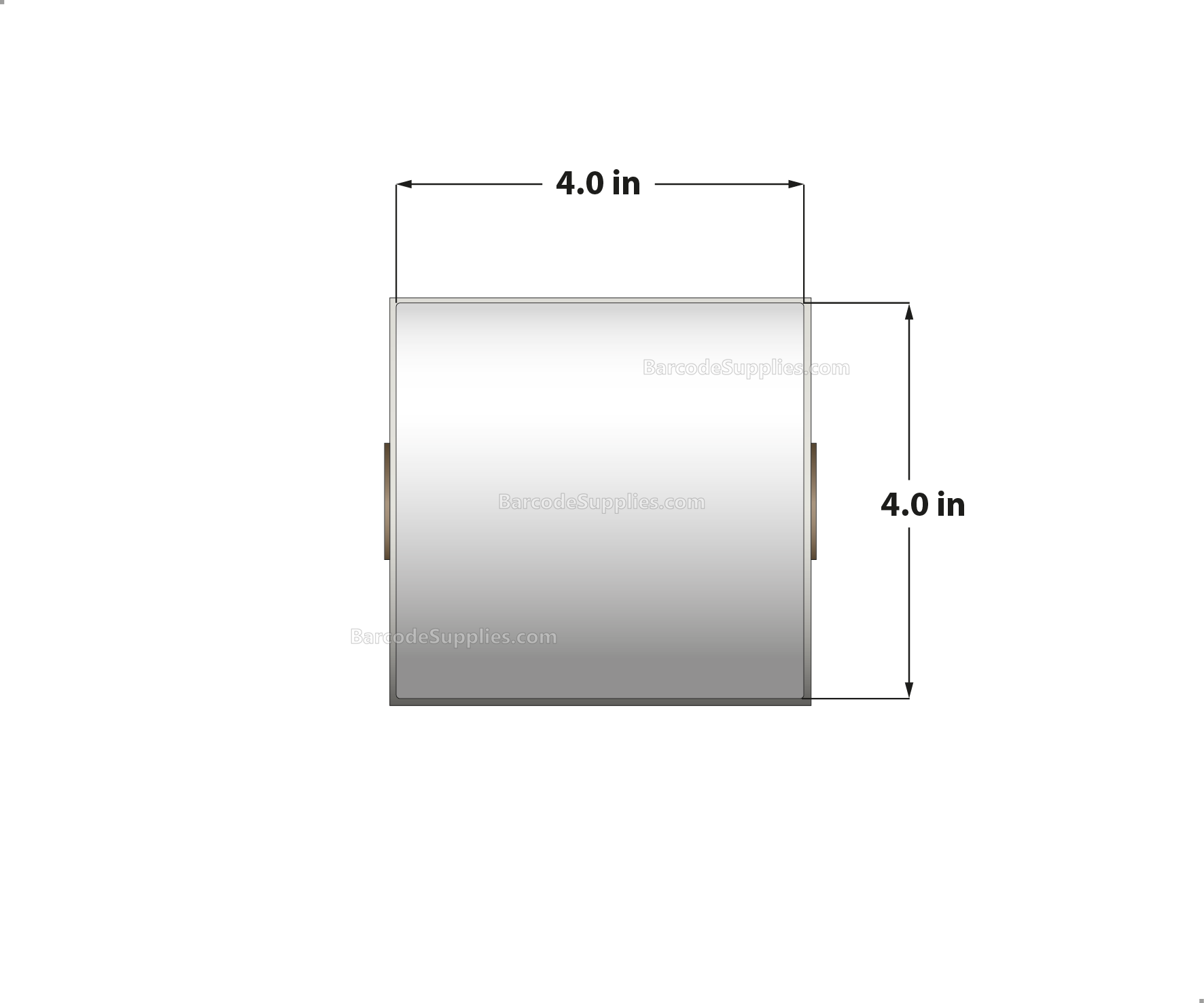 4 x 4 Thermal Transfer White Labels With Permanent Acrylic Adhesive - Perforated - 375 Labels Per Roll - Carton Of 4 Rolls - 1500 Labels Total - MPN: TH44-14PTT