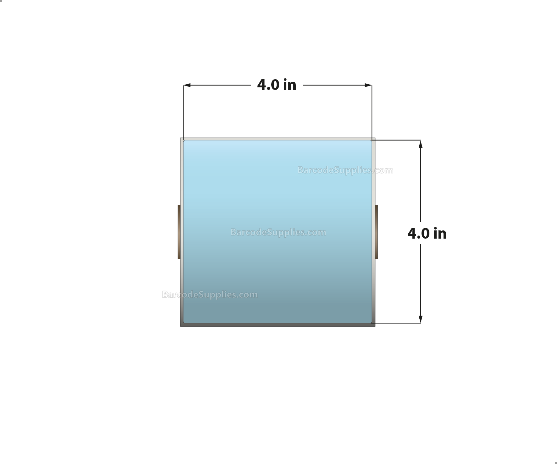 4 x 4 Direct Thermal Blue Labels With Acrylic Adhesive - Perforated - 380 Labels Per Roll - Carton Of 12 Rolls - 4560 Labels Total - MPN: RD-4-4-380-BL