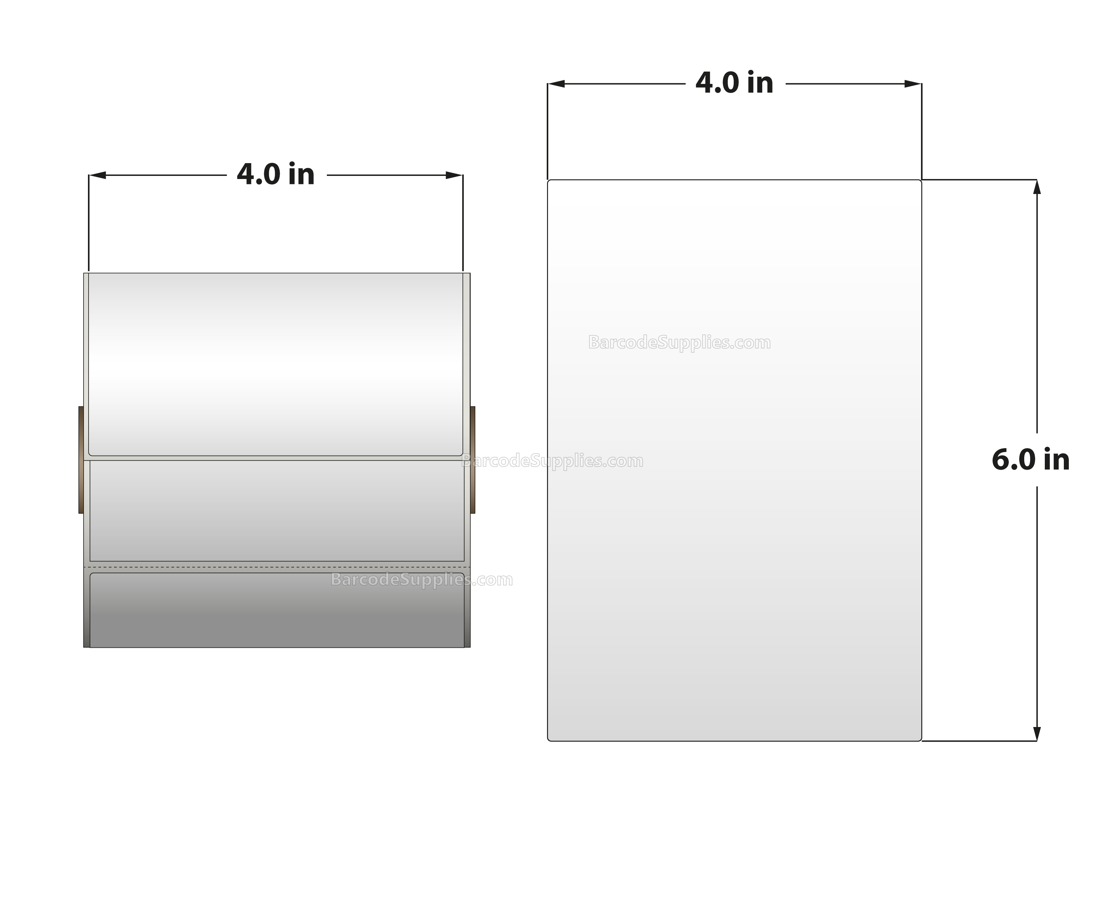 4 x 6 Direct Thermal White Labels With Acrylic Adhesive - Perforated - 250 Labels Per Roll - Carton Of 12 Rolls - 3000 Labels Total - MPN: RD-4-6-250-1 - BarcodeSource, Inc.