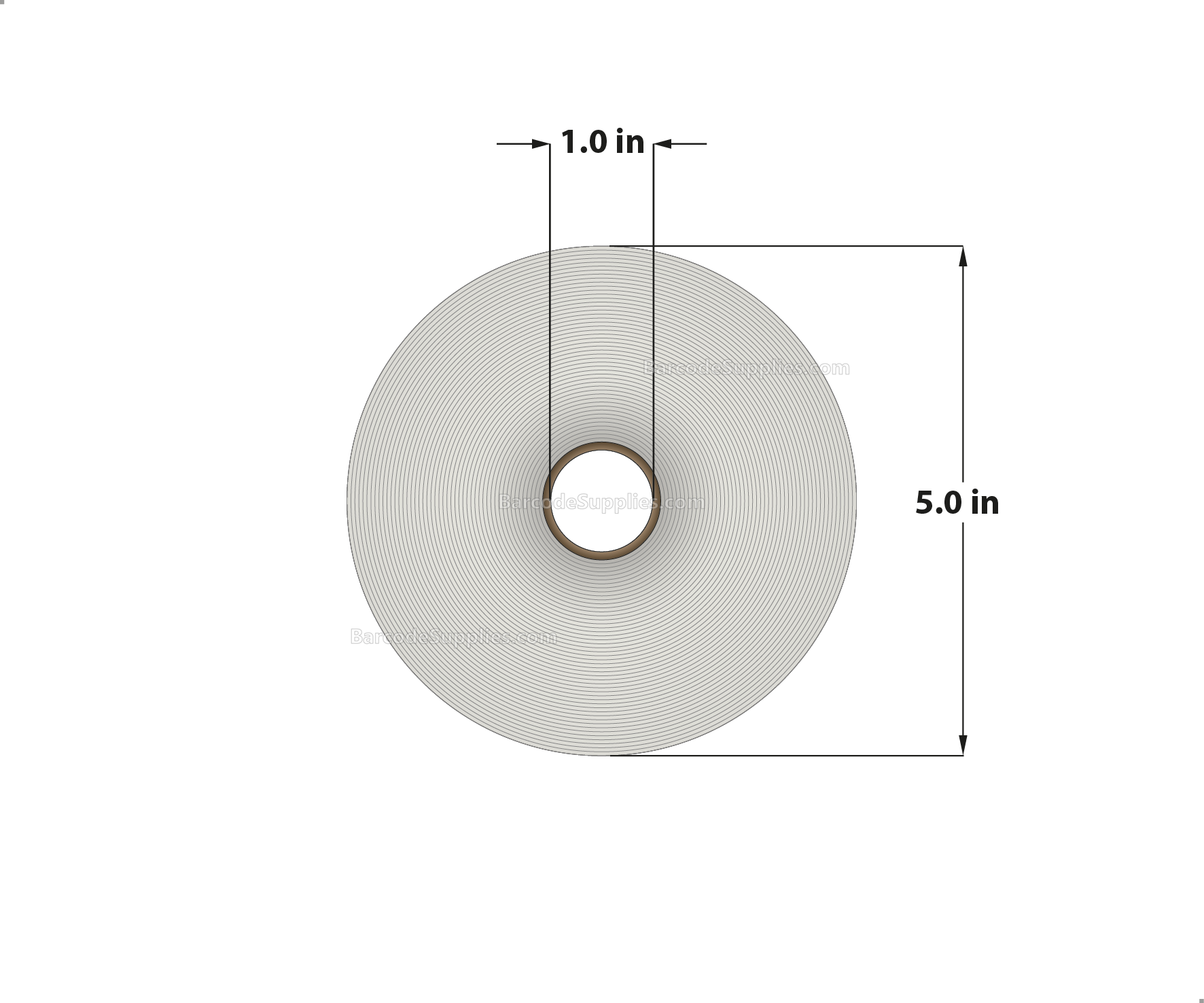 1.25 x 1 Thermal Transfer White Labels With Permanent Acrylic Adhesive - Perforated - 2300 Labels Per Roll - Carton Of 4 Rolls - 9200 Labels Total - MPN: TH1251-1PTTPOLY