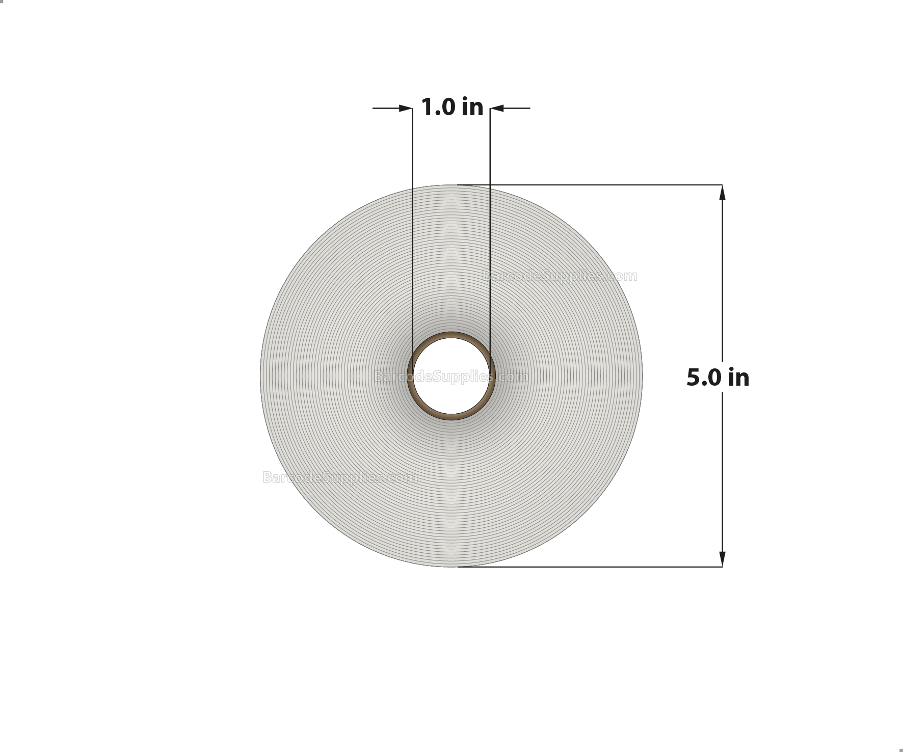 1.5 x 1 Thermal Transfer White Labels With Permanent Acrylic Adhesive - Perforated - 2300 Labels Per Roll - Carton Of 4 Rolls - 9200 Labels Total - MPN: TH151-15PTT