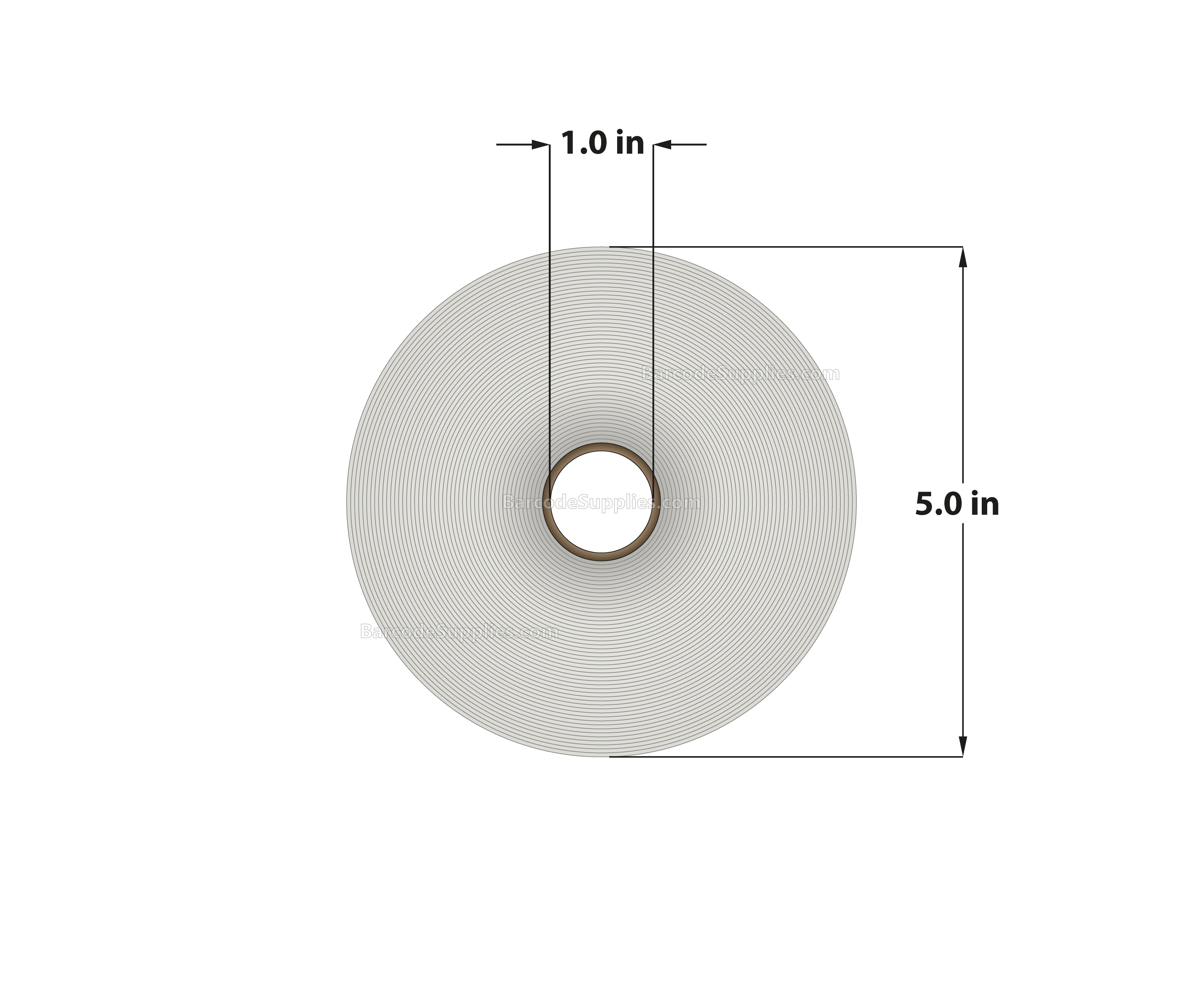 2 x 1 Thermal Transfer White Labels With Permanent Adhesive - Perforated - 2500 Labels Per Roll - Carton Of 12 Rolls - 30000 Labels Total - MPN: RT-2-1-2500-1 - BarcodeSource, Inc.