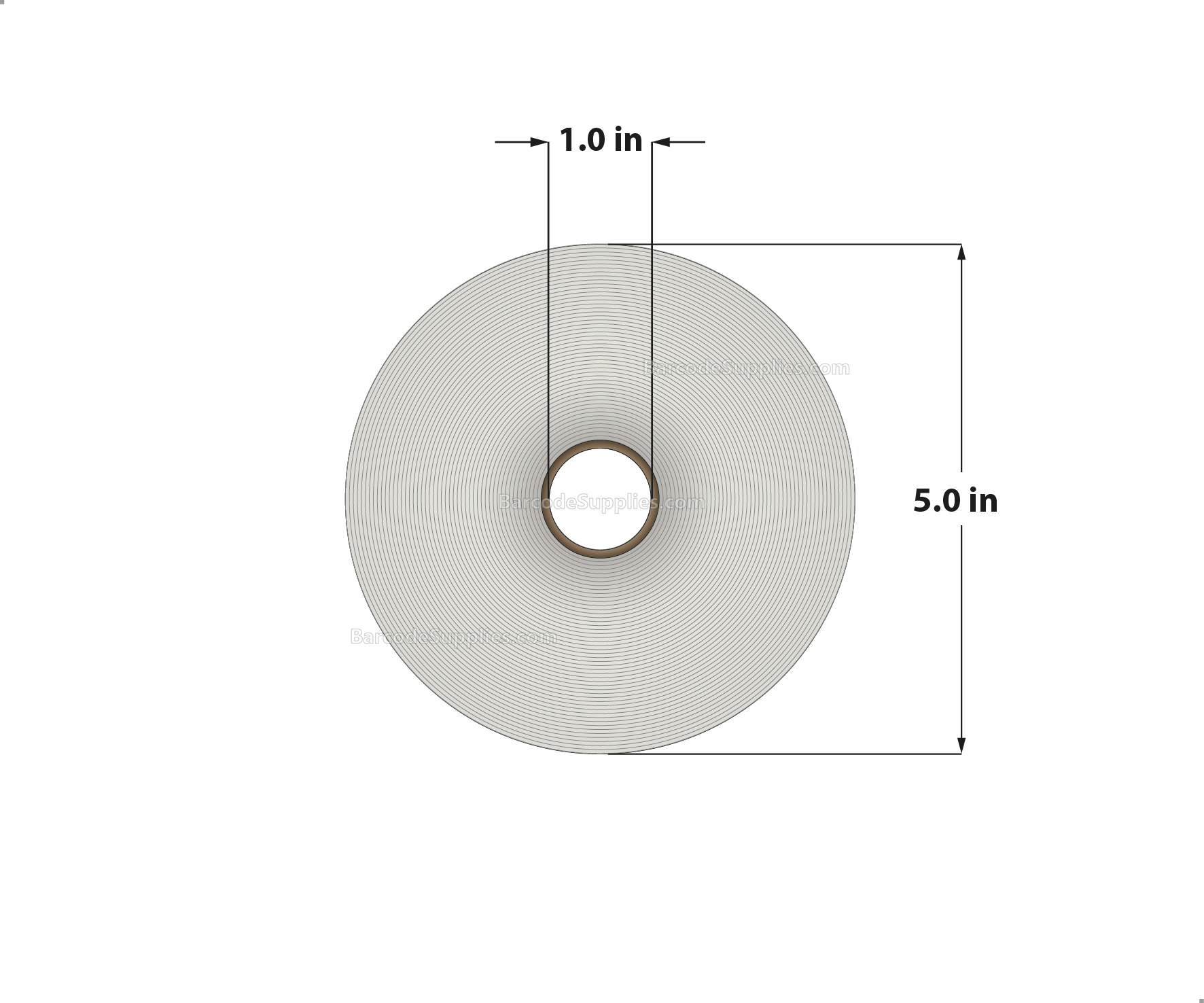 4 x 1 Thermal Transfer White Labels With Permanent Acrylic Adhesive - Perforated - 2300 Labels Per Roll - Carton Of 4 Rolls - 9200 Labels Total - MPN: TH41-15PTT