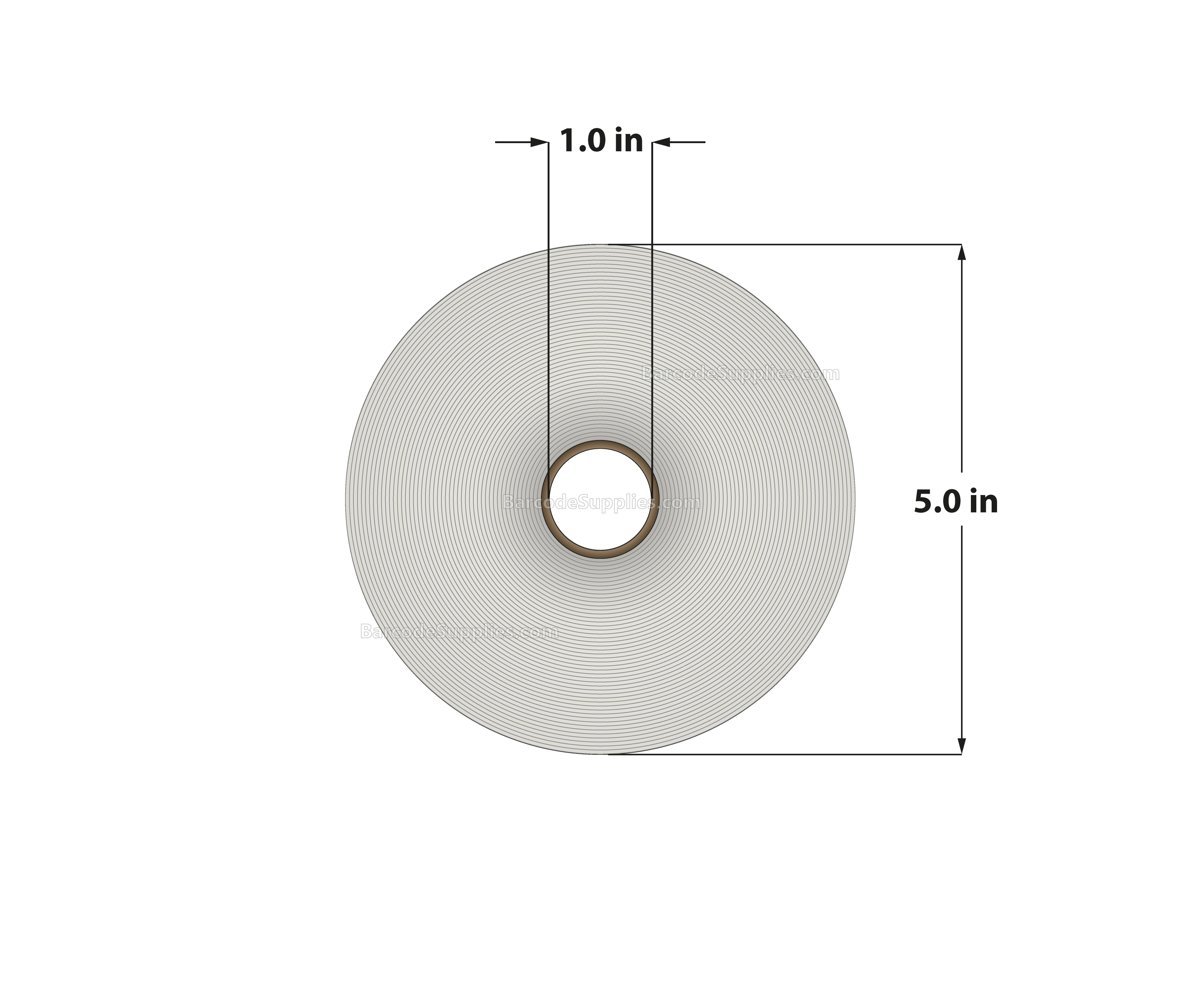 4 x 1 Direct Thermal White Labels With Acrylic Adhesive - Perforated - 2500 Labels Per Roll - Carton Of 12 Rolls - 30000 Labels Total - MPN: RD-4-1-2500-1 - BarcodeSource, Inc.