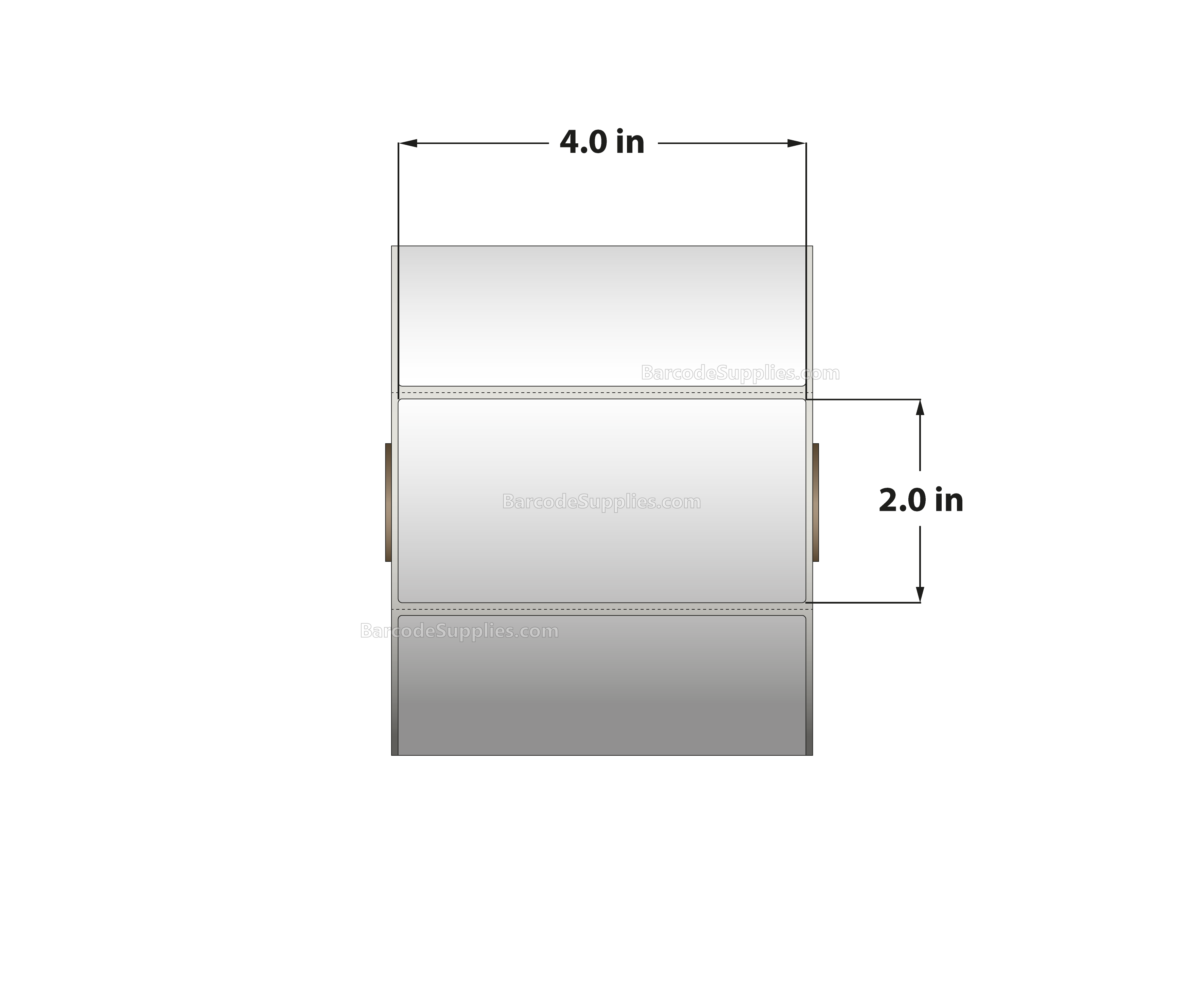 4 x 2 Direct Thermal White Labels With Acrylic Adhesive - Perforated - 1320 Labels Per Roll - Carton Of 12 Rolls - 15840 Labels Total - MPN: RD-4-2-1320-1 - BarcodeSource, Inc.
