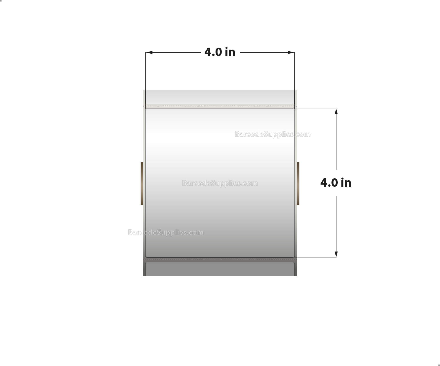 4 x 4 Thermal Transfer White Labels With Permanent Acrylic Adhesive - Perforated - 700 Labels Per Roll - Carton Of 4 Rolls - 2800 Labels Total - MPN: TH44-15PTT