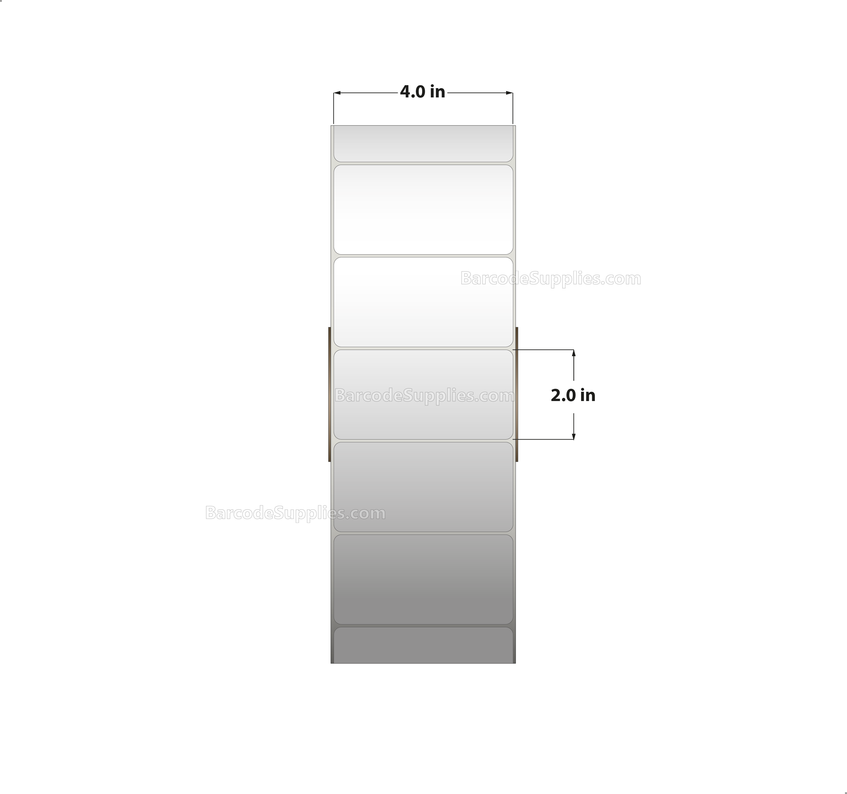 4 x 2 Thermal Transfer White Labels With Permanent Adhesive - No Perforation - 7595 Labels Per Roll - Carton Of 3 Rolls - 22785 Labels Total - MPN: RT-4-2-7595-NP