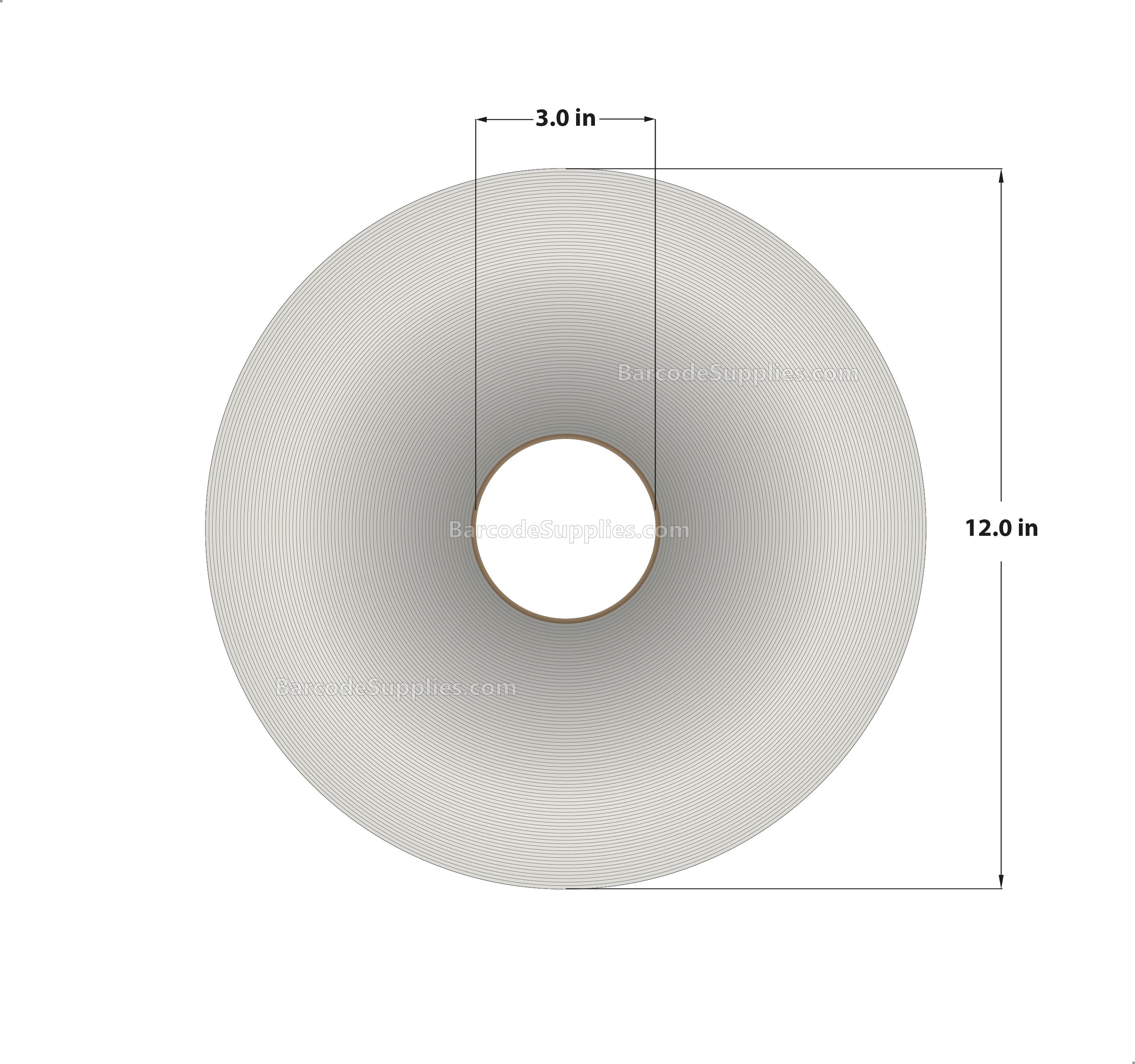 4 x 2 Thermal Transfer White Labels With Permanent Adhesive - No Perforation - 7595 Labels Per Roll - Carton Of 3 Rolls - 22785 Labels Total - MPN: RT-4-2-7595-NP