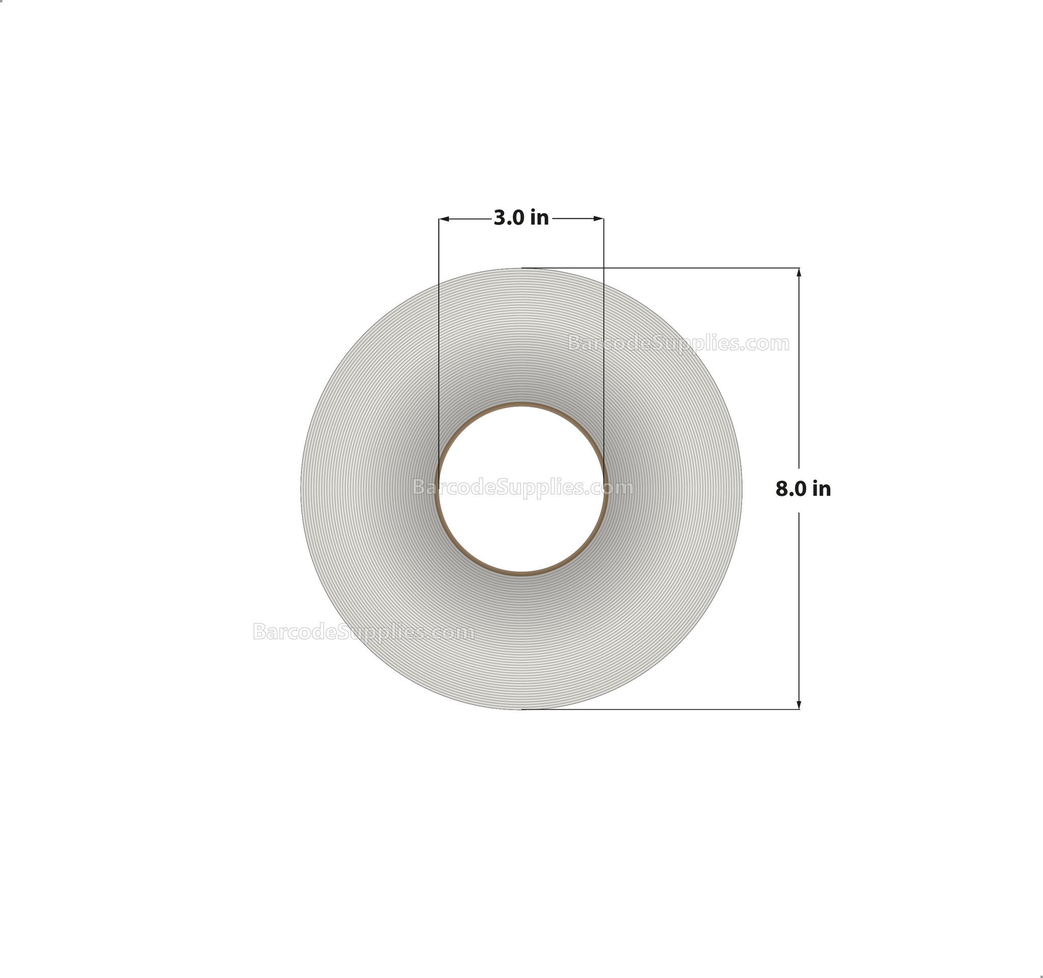 1.25 x 0.5 Thermal Transfer White Labels With Permanent Adhesive - Perforated - 9600 Labels Per Roll - Carton Of 8 Rolls - 76800 Labels Total - MPN: RT-125-05-9600-3
