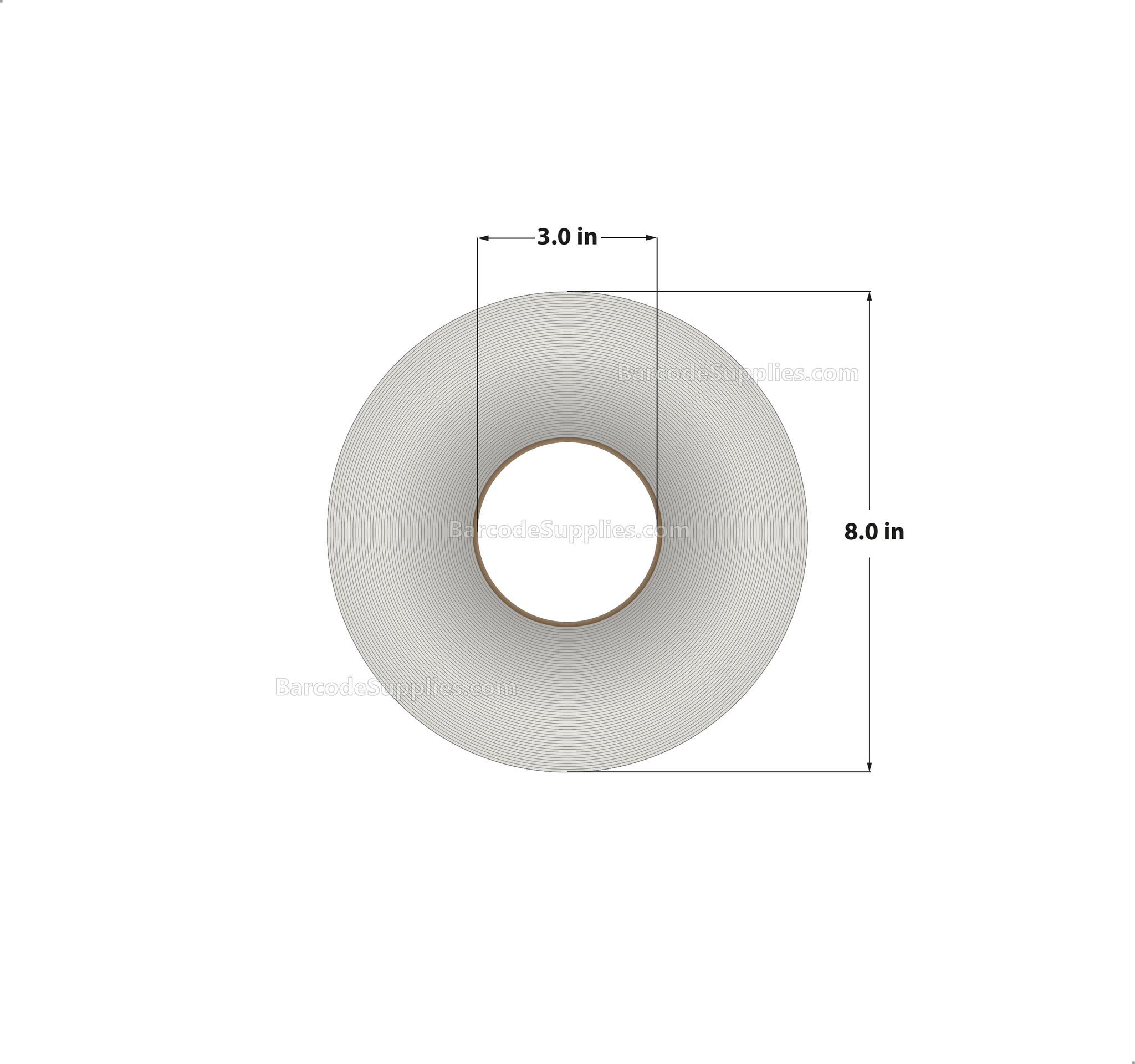 1.5 x 1 Thermal Transfer White Labels With Permanent Adhesive - Perforated - 10,000 Labels Per Roll - Carton Of 4 Rolls - 40000 Labels Total - MPN: RT-15-1-10000-3