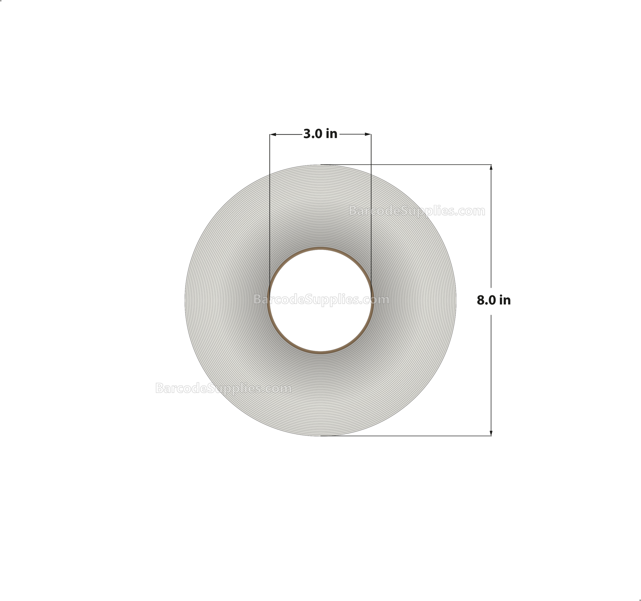 1.5 x 1.5 Direct Thermal White Labels With Acrylic Adhesive - Perforated - 3600 Labels Per Roll - Carton Of 8 Rolls - 28800 Labels Total - MPN: RD-15-15-3600-3 - BarcodeSource, Inc.