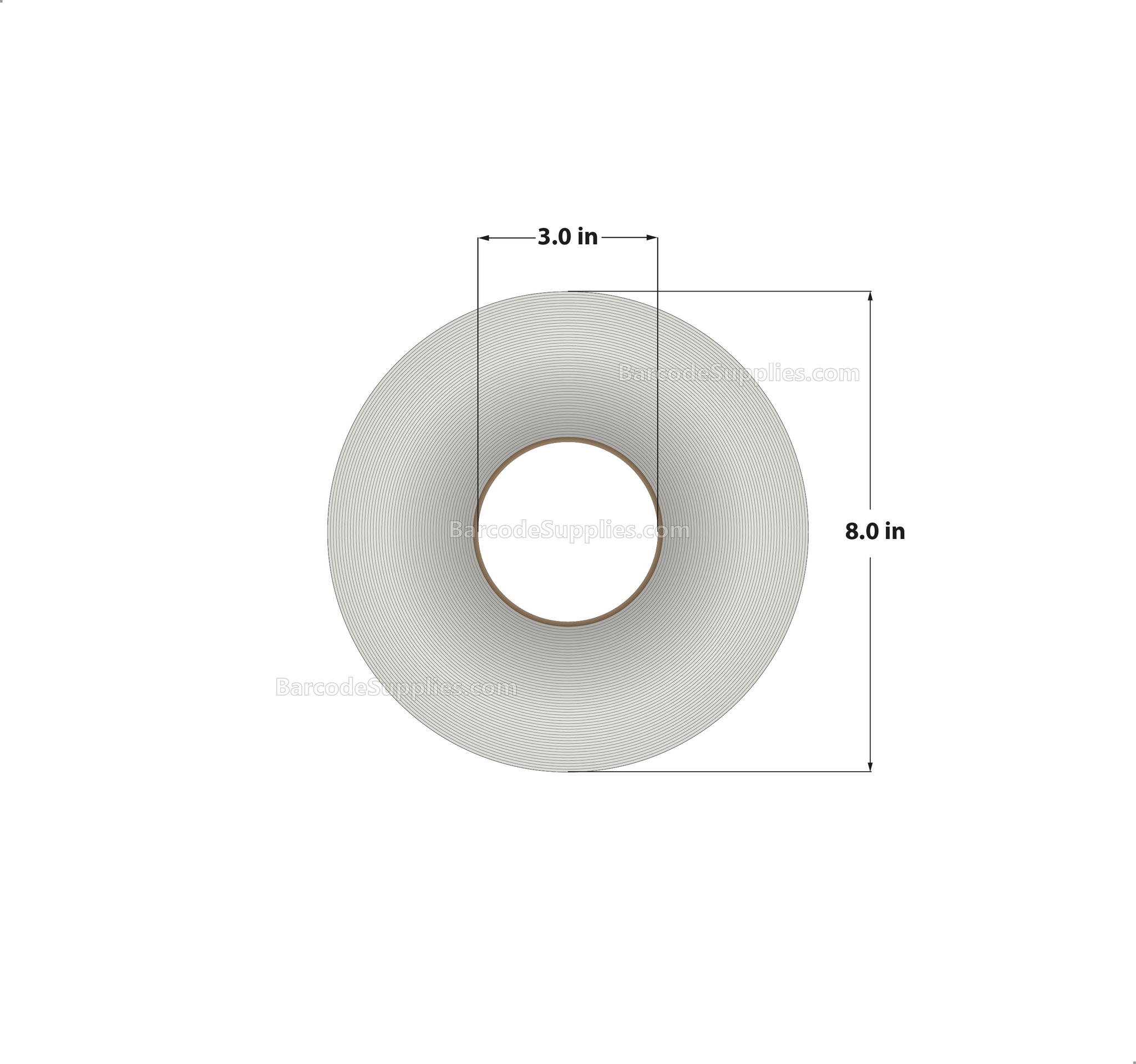 2 x 1.5 Thermal Transfer White Labels With Permanent Adhesive - Perforated - 3600 Labels Per Roll - Carton Of 8 Rolls - 28800 Labels Total - MPN: RT-2-15-3600-3
