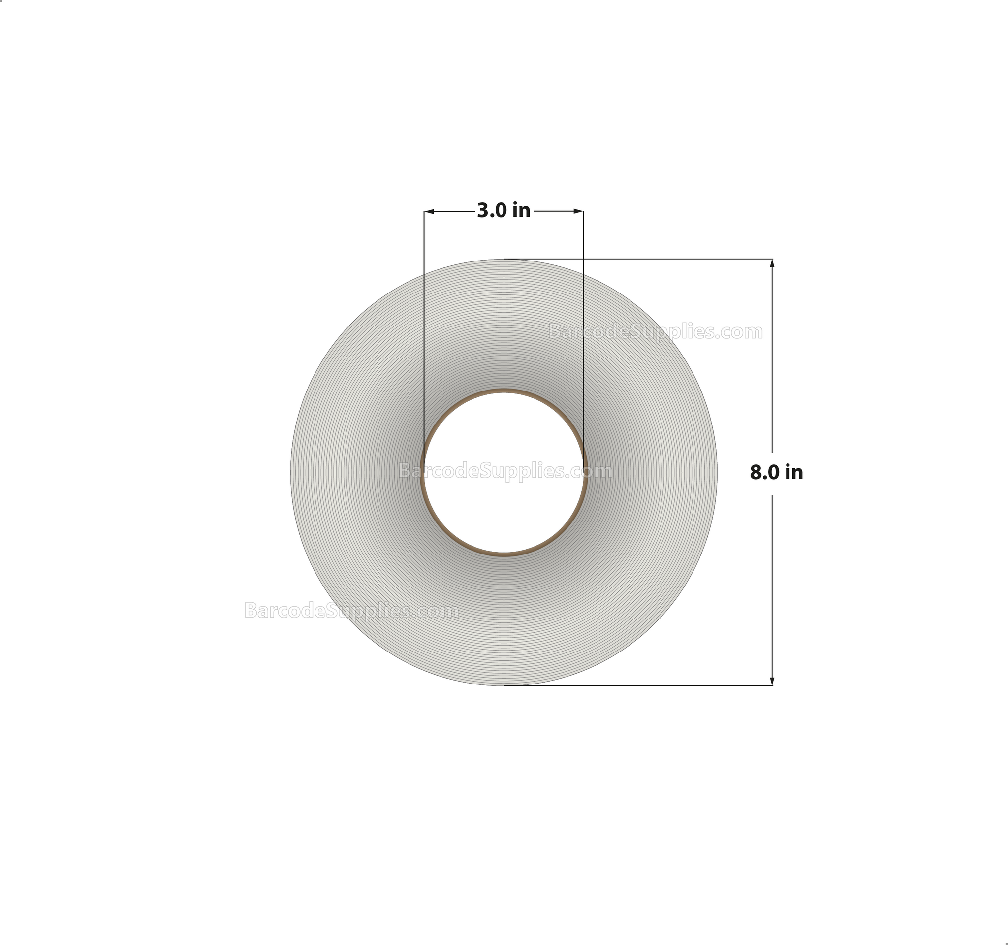 2 x 1.5 Thermal Transfer White Labels With Permanent Acrylic Adhesive - Perforated - 7000 Labels Per Roll - Carton Of 4 Rolls - 28000 Labels Total - MPN: TH215-2P