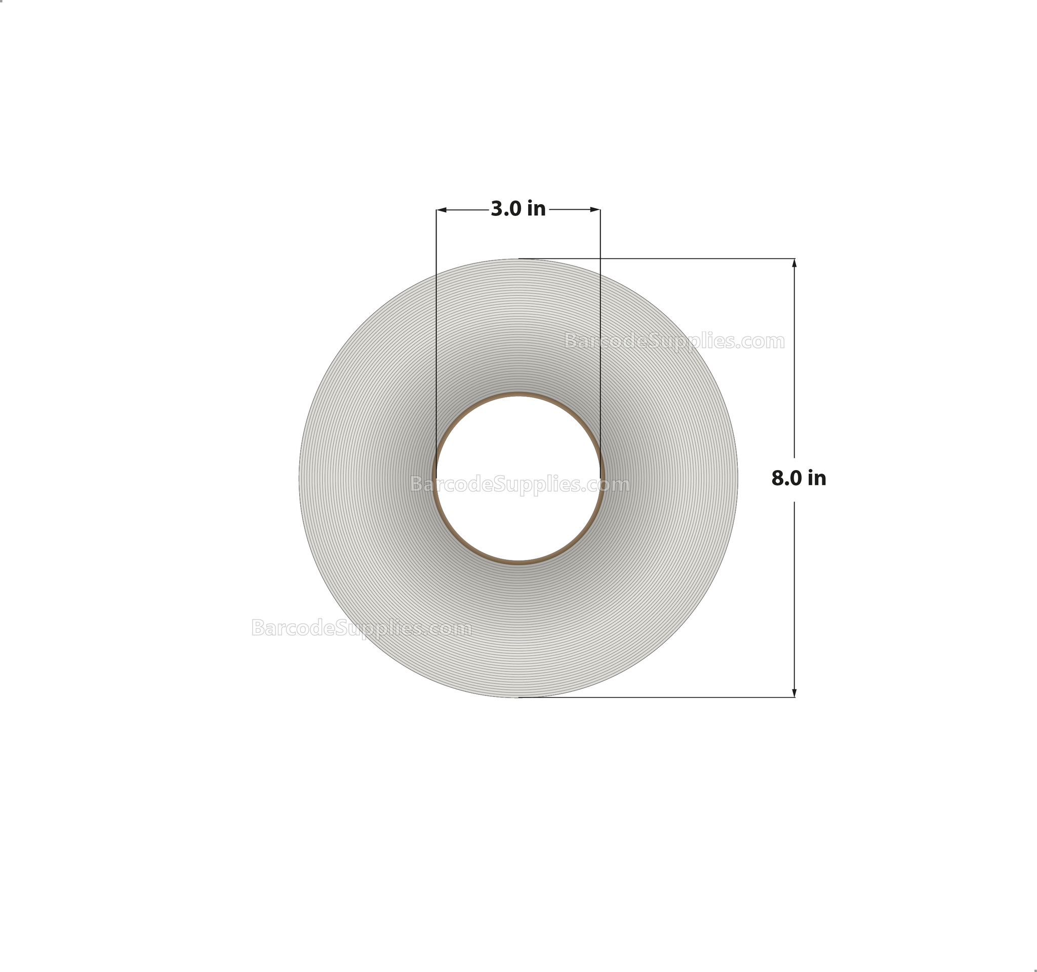2.75 x 1.25 Thermal Transfer White Labels With Permanent Adhesive - Perforated - 4450 Labels Per Roll - Carton Of 8 Rolls - 35600 Labels Total - MPN: RT-275-125-4450-3