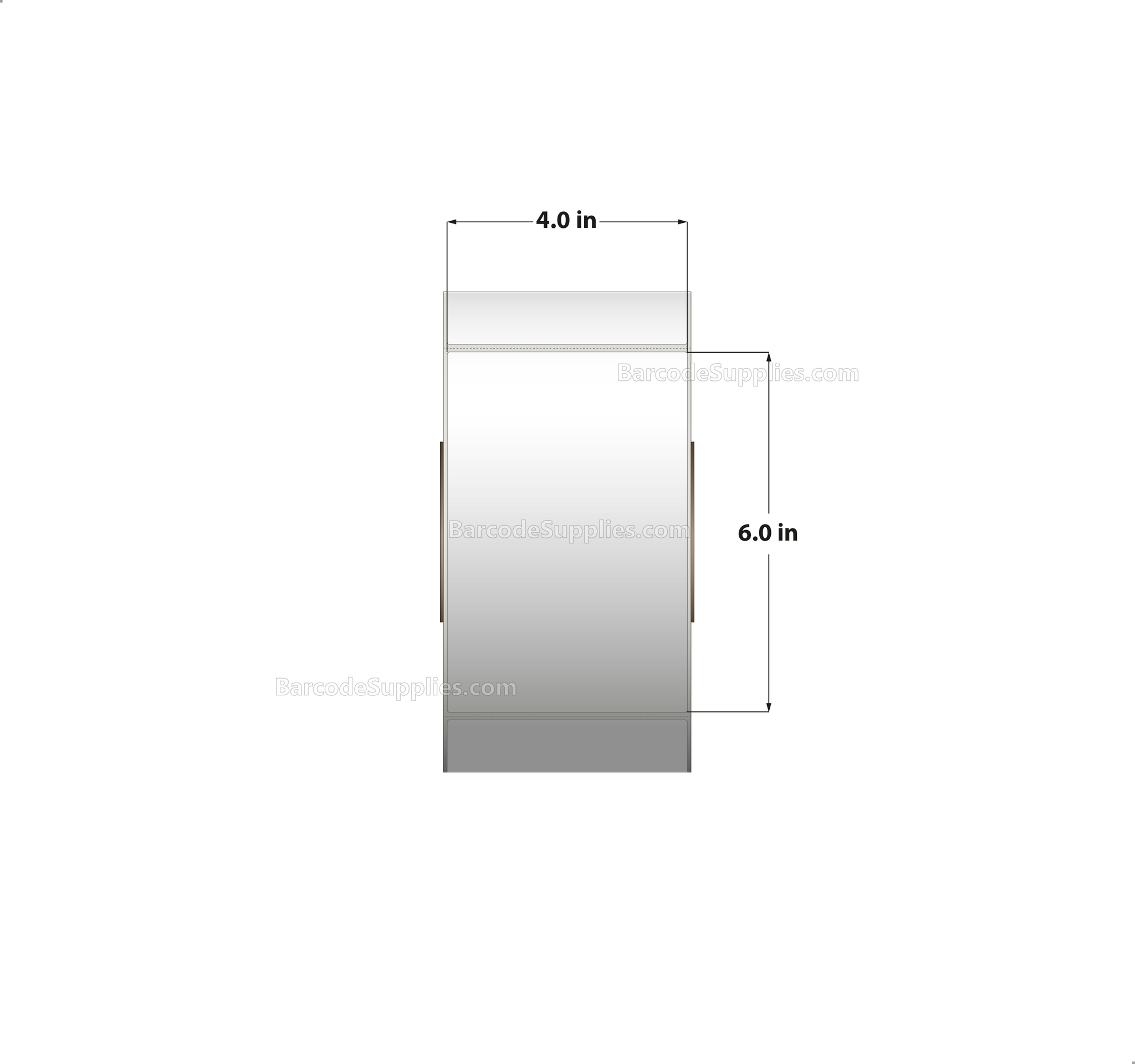 4 x 6 Direct Thermal White Labels With Permanent Acrylic Adhesive - Perforated - 1000 Labels Per Roll - Carton Of 4 Rolls - 4000 Labels Total - MPN: DT46-1P