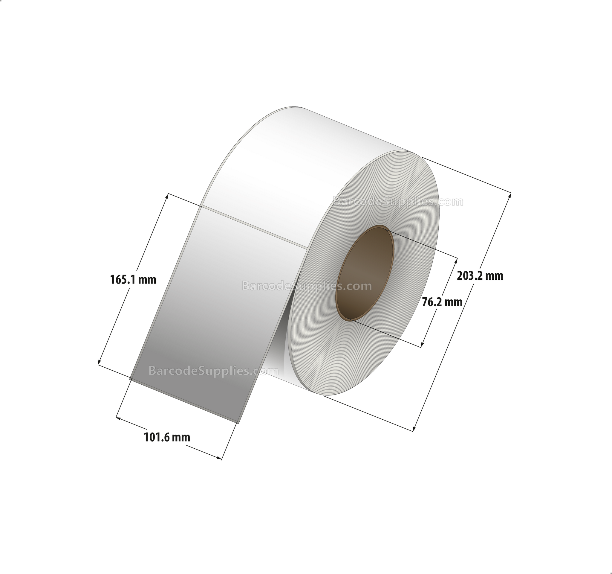 4 x 6.5 Thermal Transfer White Labels With Permanent Acrylic Adhesive - Not Perforated - 900 Labels Per Roll - Carton Of 4 Rolls - 3600 Labels Total - MPN: TH465-1