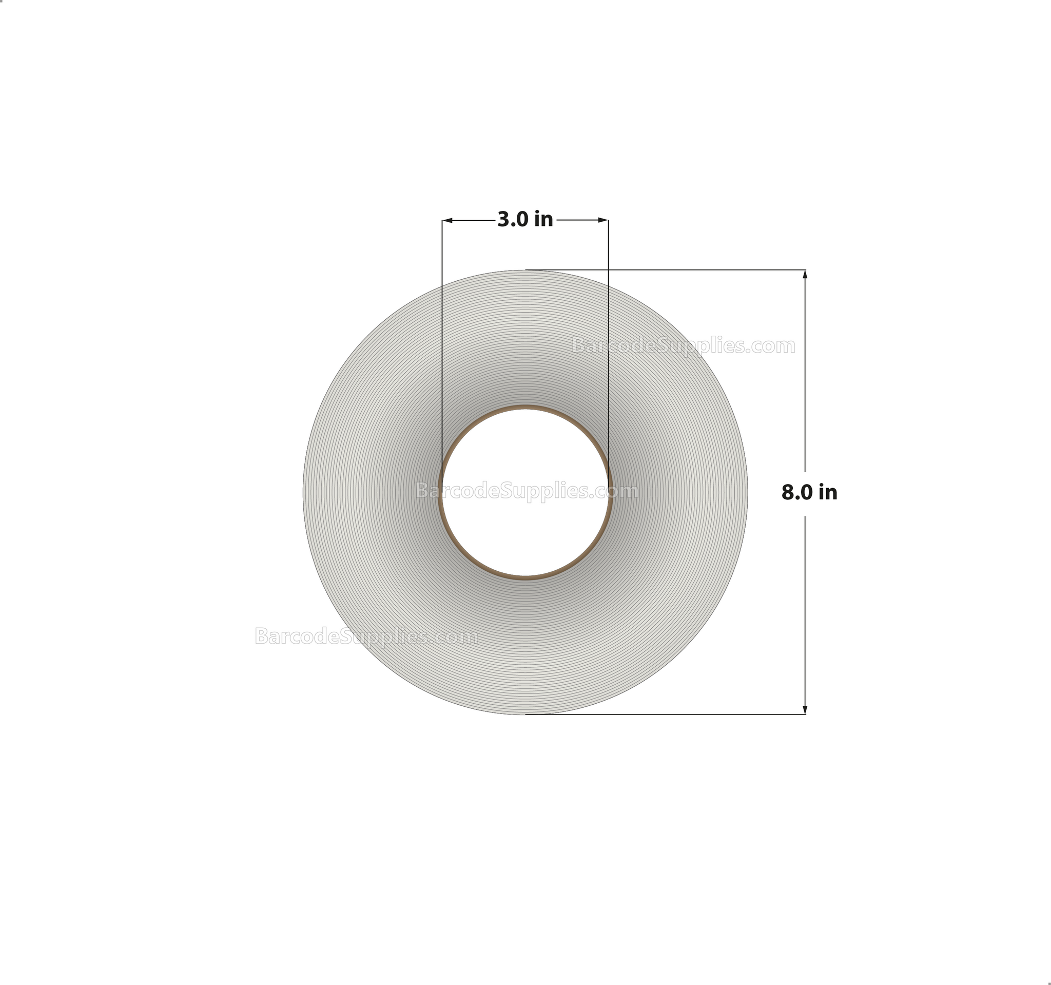 4 x 8 Thermal Transfer White Labels With Rubber Adhesive - Perforated - 800 Labels Per Roll - Carton Of 4 Rolls - 3200 Labels Total - MPN: CTT400800-3P