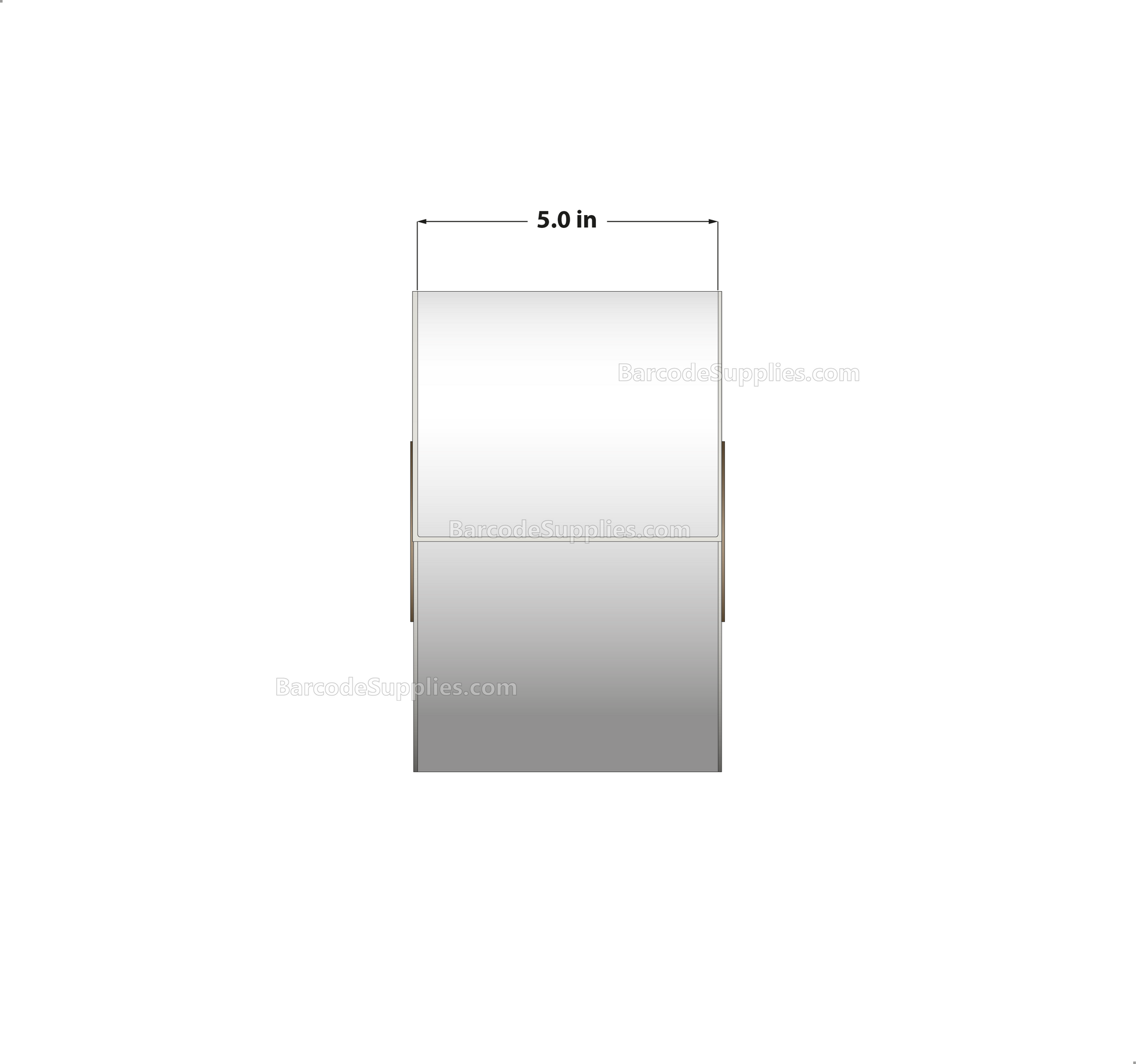 5 x 500' Thermal Transfer White Labels With Permanent Acrylic Adhesive - Not Perforated - 2000 Labels Per Roll - Carton Of 4 Rolls - 8000 Labels Total - MPN: TH4X500FT