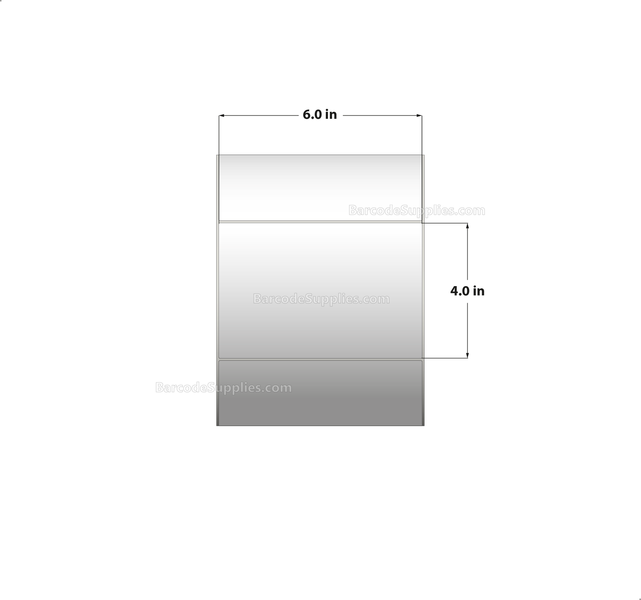 6 x 4 Thermal Transfer White Labels With Permanent Acrylic Adhesive - Not Perforated - 1500 Labels Per Roll - Carton Of 4 Rolls - 6000 Labels Total - MPN: TH64-1