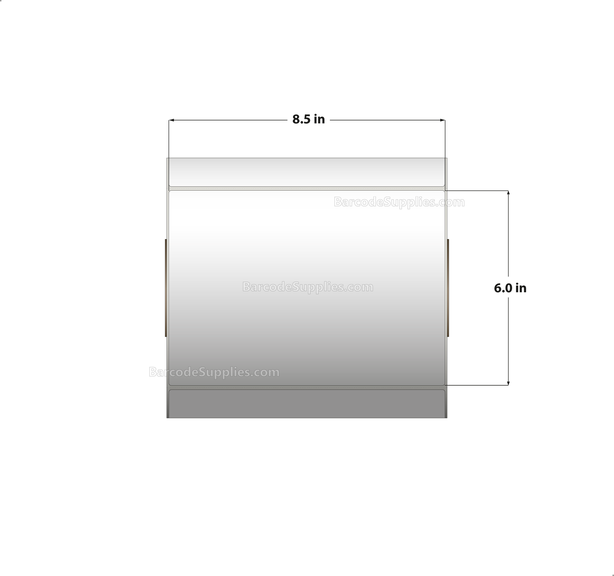 8.5 x 6 Thermal Transfer White Labels With Permanent Adhesive - Perforated - 1000 Labels Per Roll - Carton Of 4 Rolls - 4000 Labels Total - MPN: RT-85-6-1000-3
