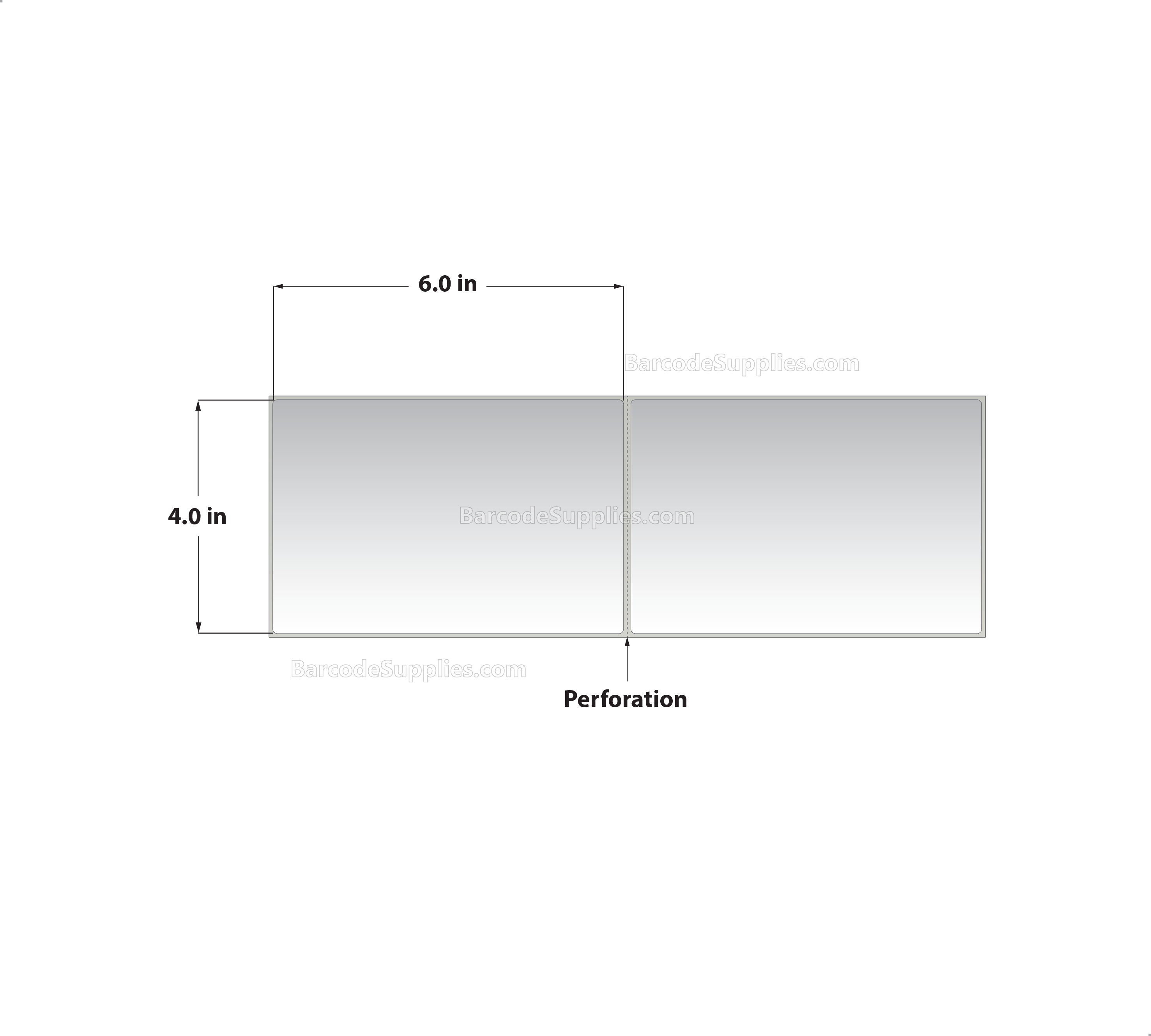 4 x 6 Direct Thermal White Labels With Acrylic Adhesive - Perforated - 2000 Labels Per Stack - Carton Of 2 Stacks - 4000 Labels Total - MPN: RD-4-6-2000-FF