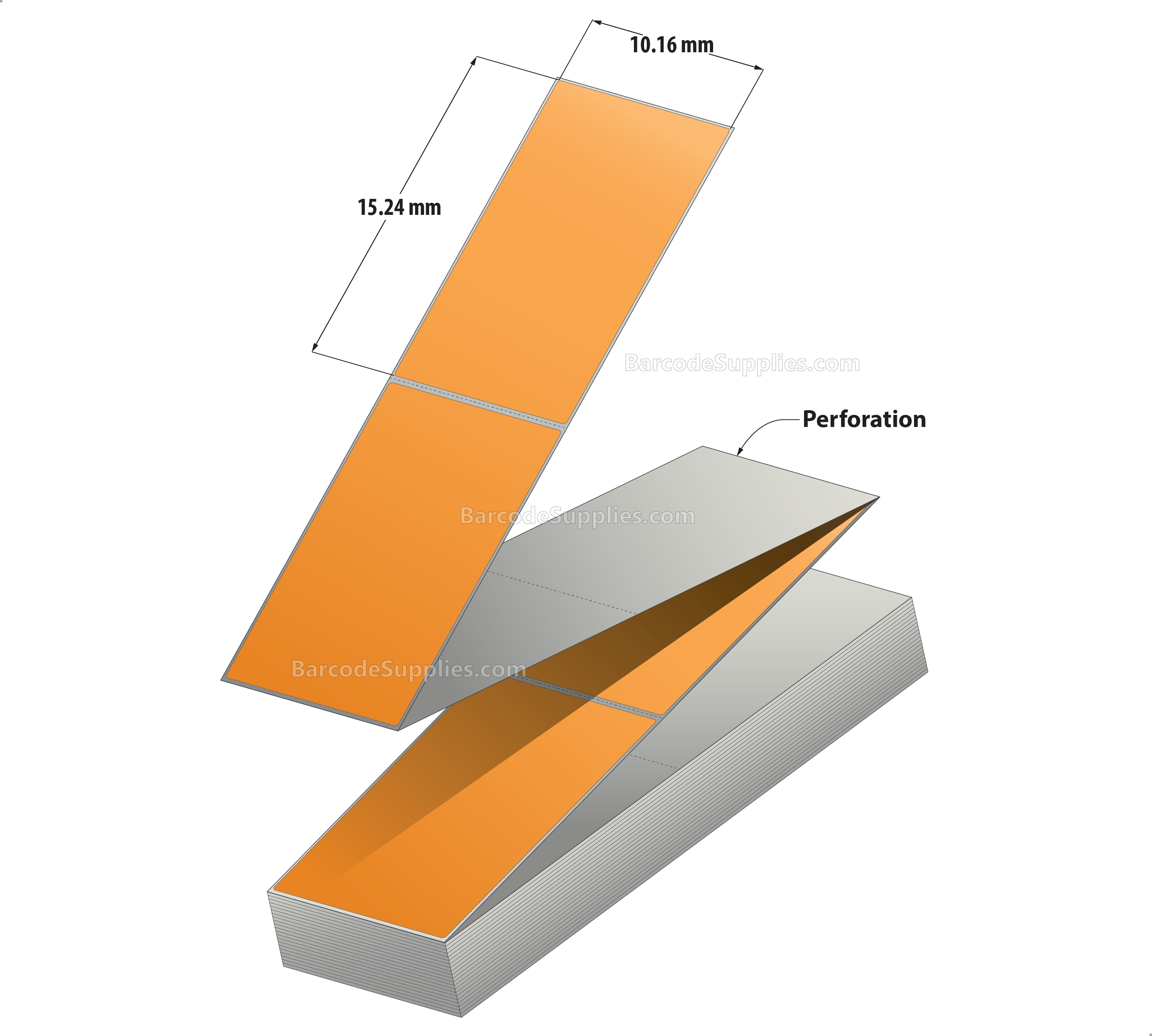 4 x 6 Thermal Transfer 136 Orange Labels With Permanent Acrylic Adhesive - Perforated - 2000 Labels Per Stack - Carton Of 2 Stacks - 4000 Labels Total - MPN: THF46-1PO