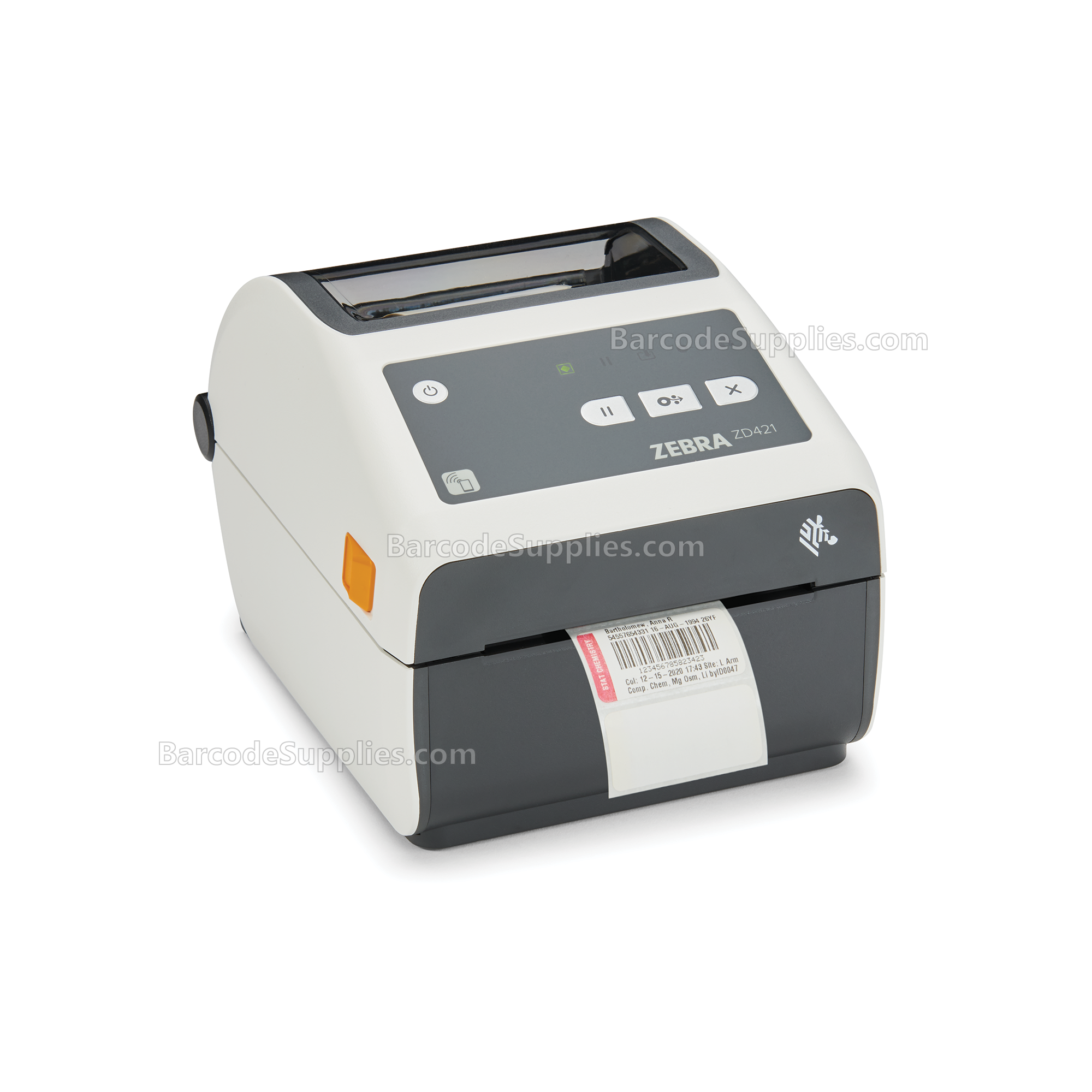 Zebra ZD421 Direct Thermal Printer - Healthcare, 300 dpi, USB, USB Host, Ethernet, BTLE5, US Cord, Swiss Font, EZPL - MPN: ZD4AH43-D01E00EZ