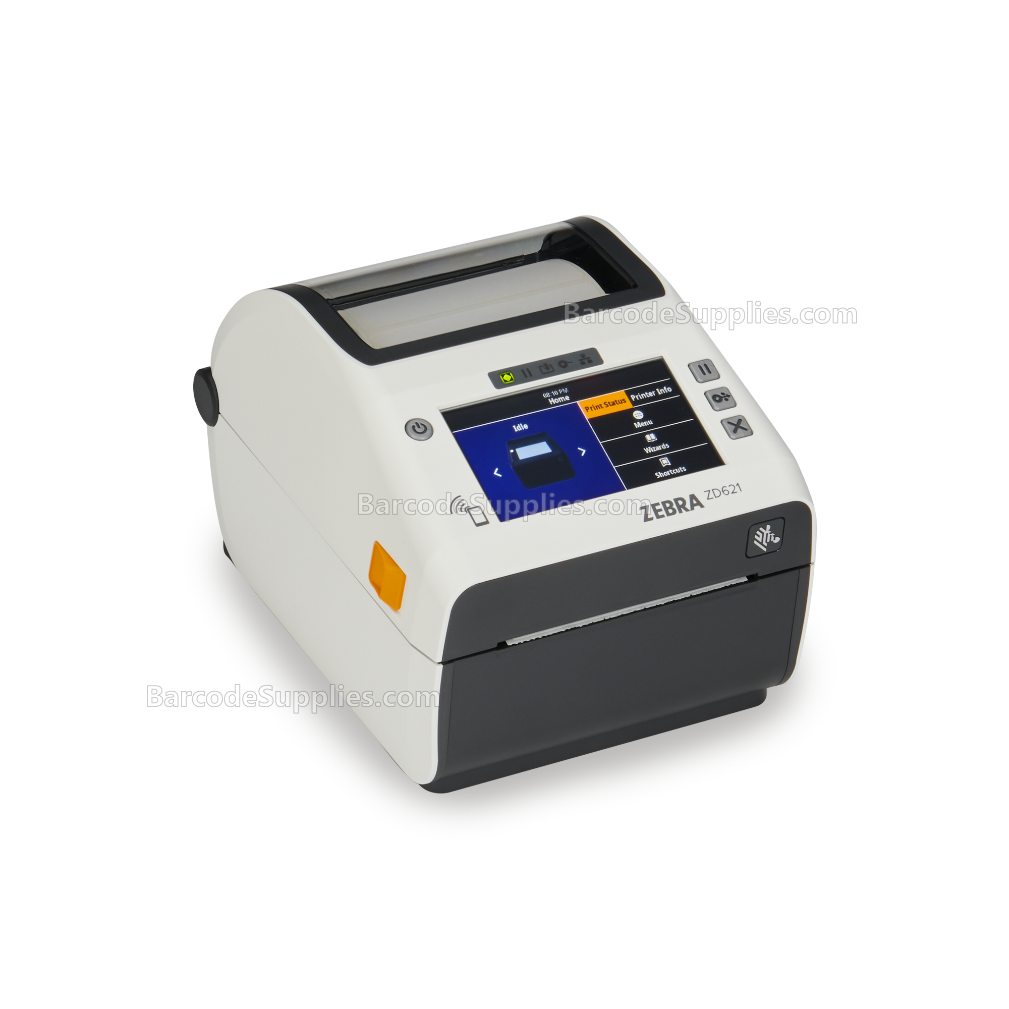 Zebra Direct Thermal Printer ZD621; Healthcare, Locking, Color Touch LCD; 203 dpi, USB, USB Host, Ethernet, Serial, BTLE5, US Cord, Swiss Font, EZPL