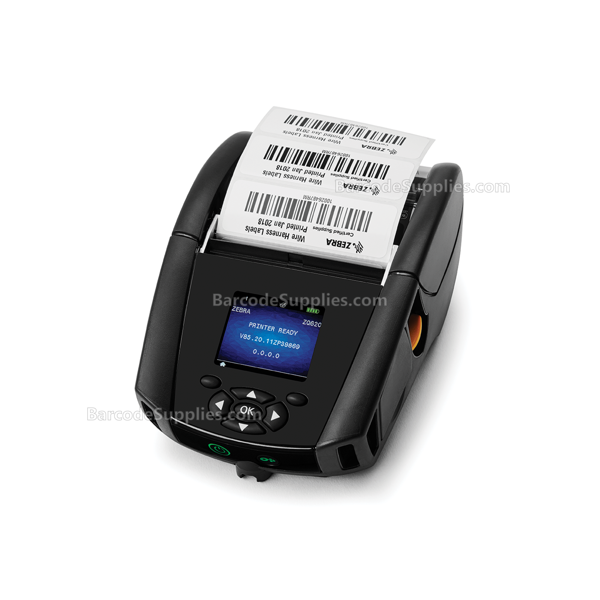 Zebra DT Printer ZQ620 3/72mm; English fonts,BT 4.x, Linered platen, 0.75 core, Group 0, Belt clip