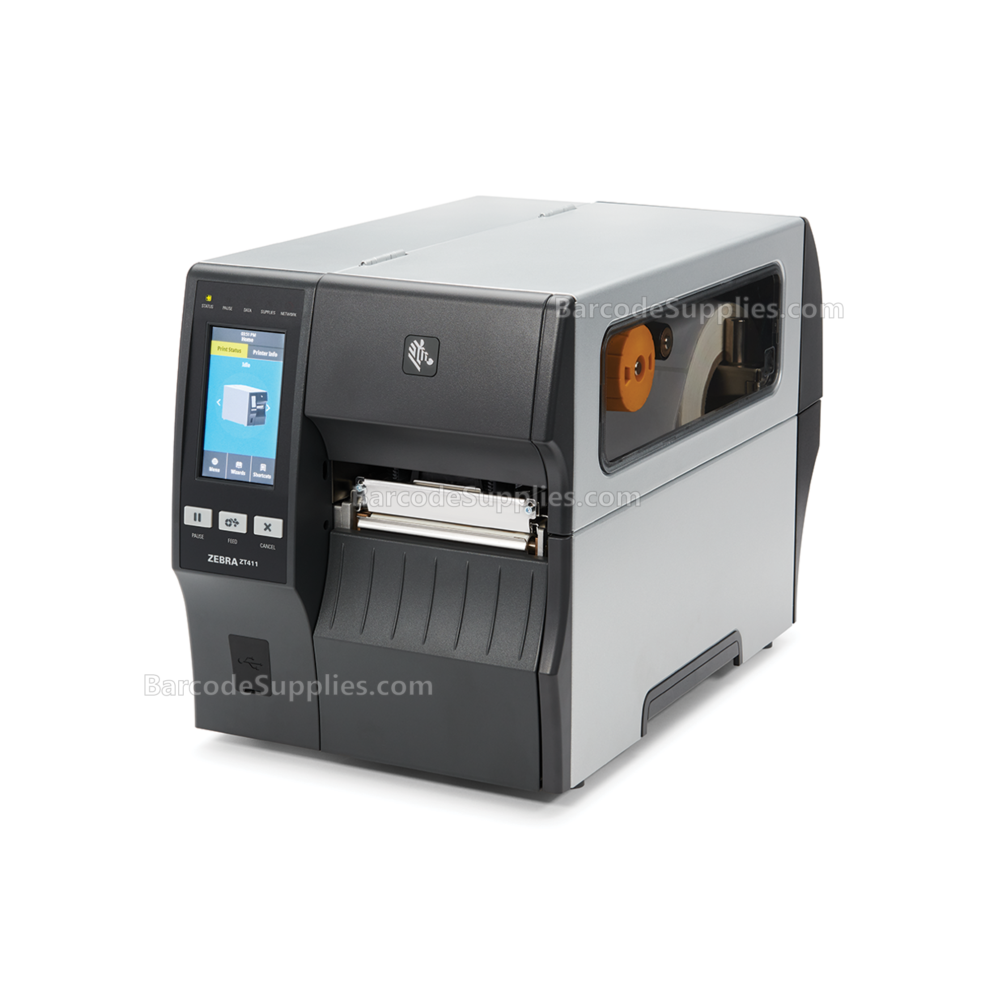 Zebra ZT411 Thermal Transfer Printer - 300 dpi, US Cord, Serial, USB, 10/100 Ethernet, Bluetooth 4.1/MFi, USB Host, EZPL - MPN: ZT41143-T010000Z