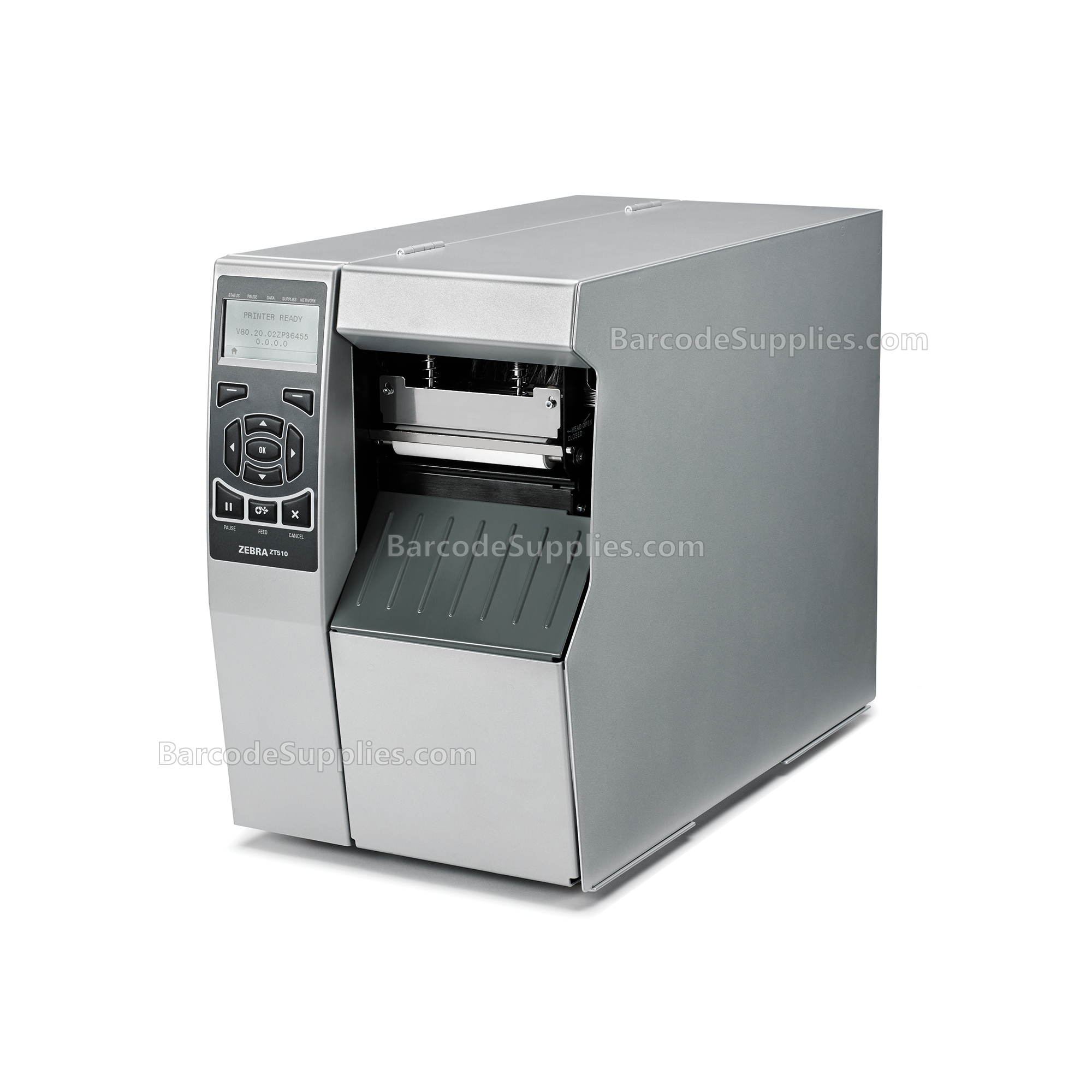 Zebra ZT510 Thermal Transfer Printer - 203 dpi, US Cord, Serial, USB, Gigabit Ethernet, Bluetooth 4.0, Tear, Mono, EZPL - MPN: ZT51042-T01A000Z