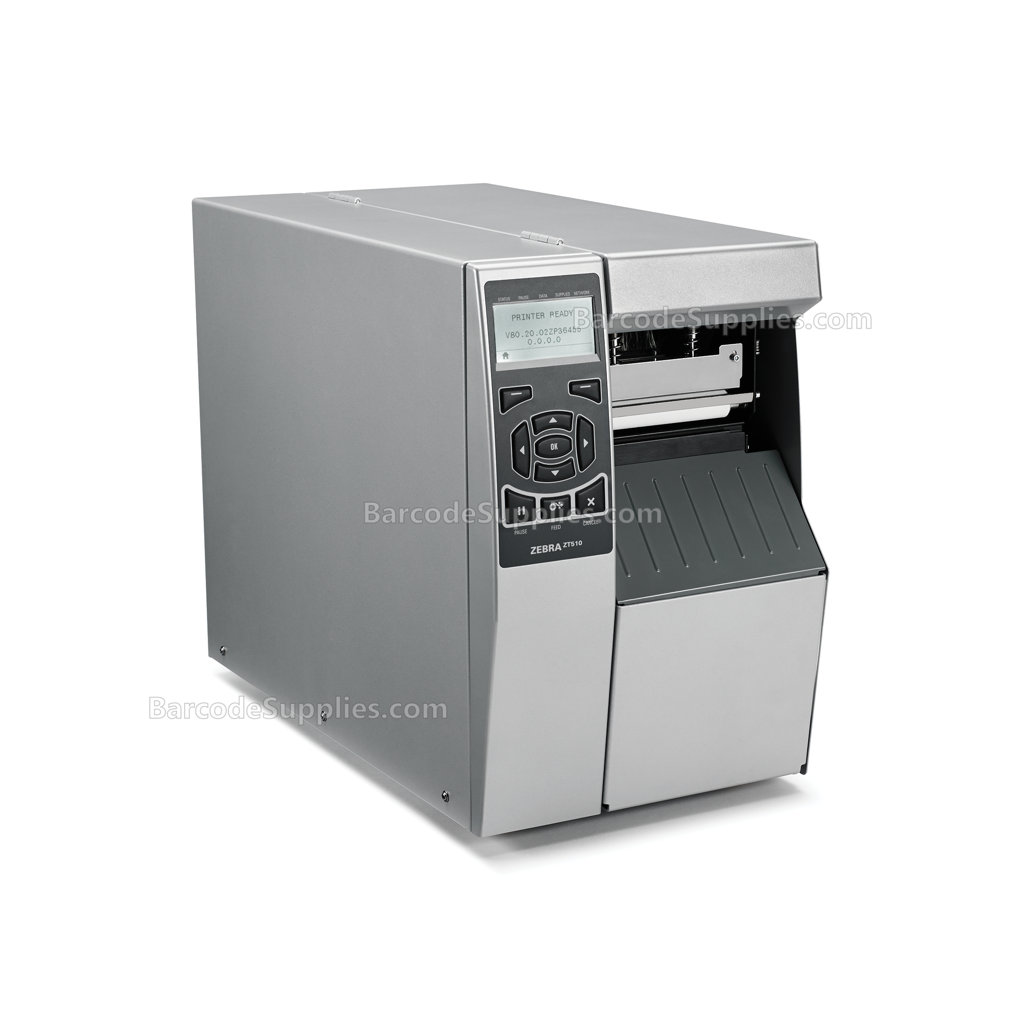 Zebra ZT510 Thermal Transfer Printer - 203 dpi, US Cord, Serial, USB, Gigabit Ethernet, Bluetooth 4.0, Tear, Mono, EZPL - MPN: ZT51042-T01A000Z